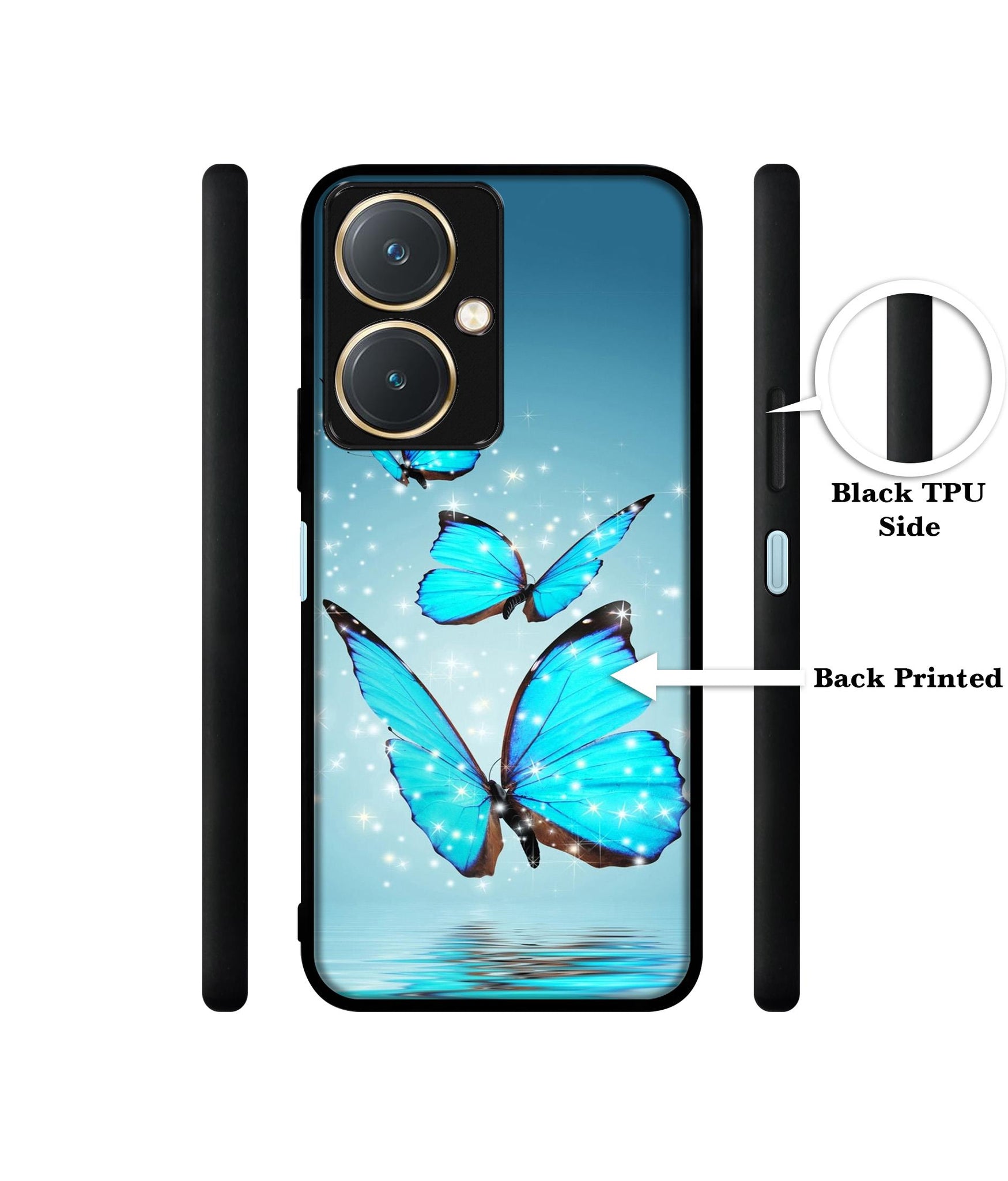 Flying Butterflies Design Designer 2D Printed Back Case Cover for Vivo Y27 4G