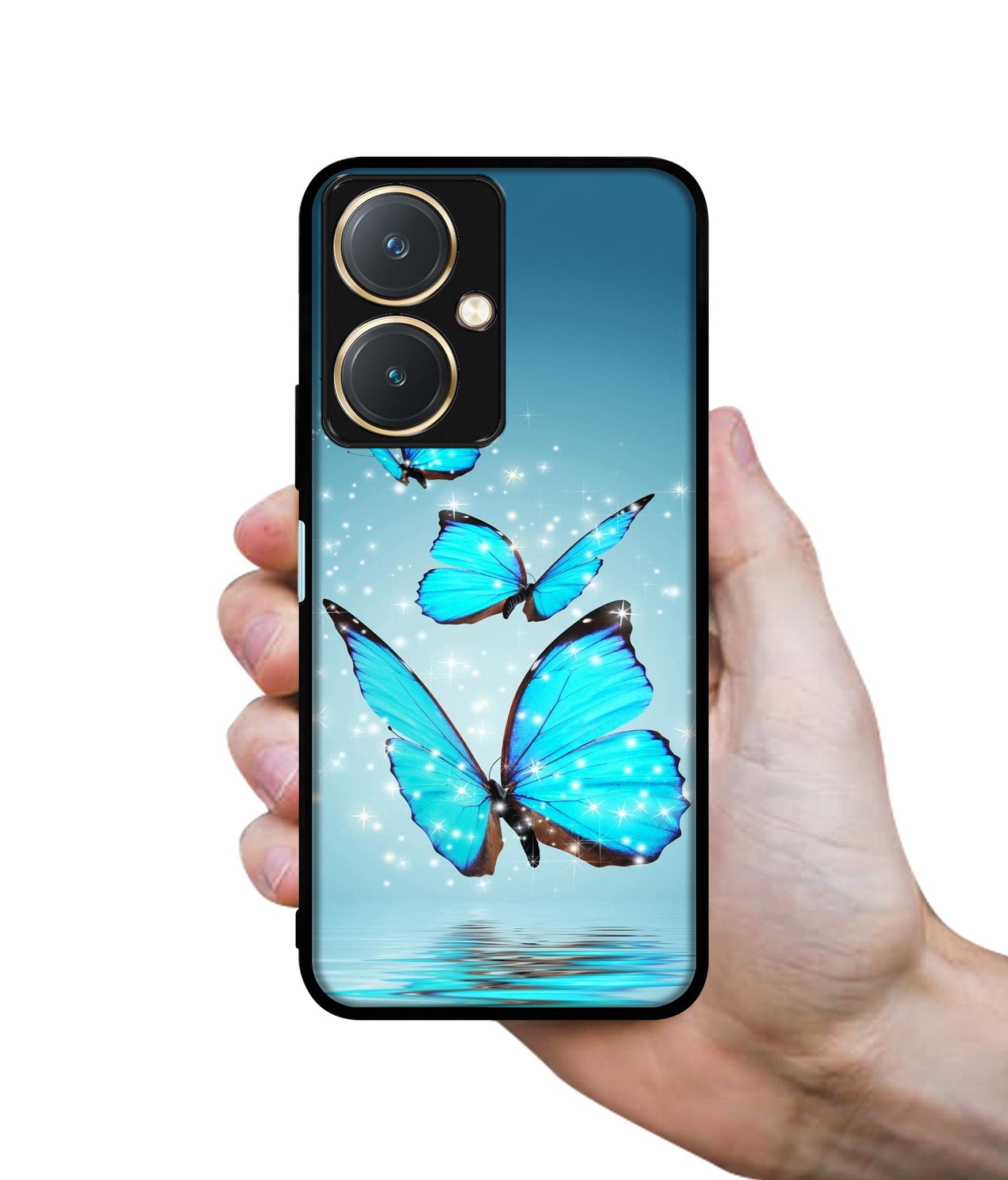 Flying Butterflies Design Designer 2D Printed Back Case Cover for Vivo Y27 4G