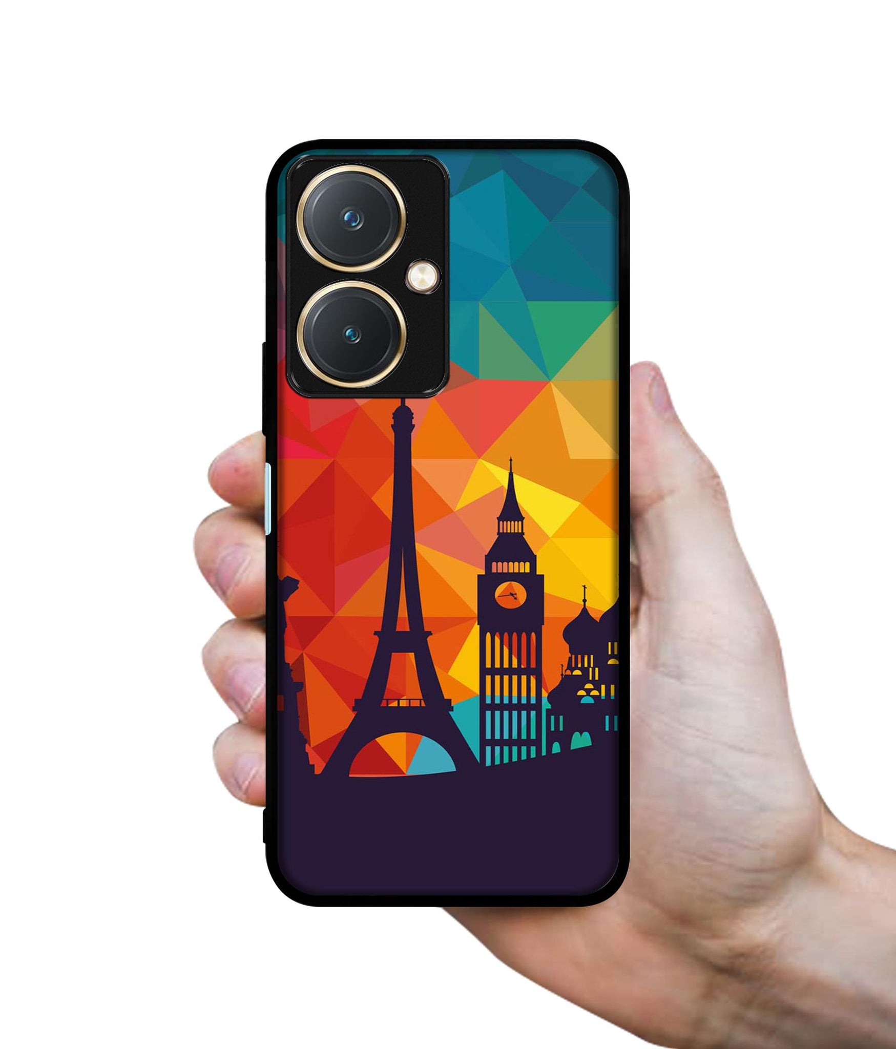 Colored Paris Design Designer 2D Printed Back Case Cover for Vivo Y27 4G