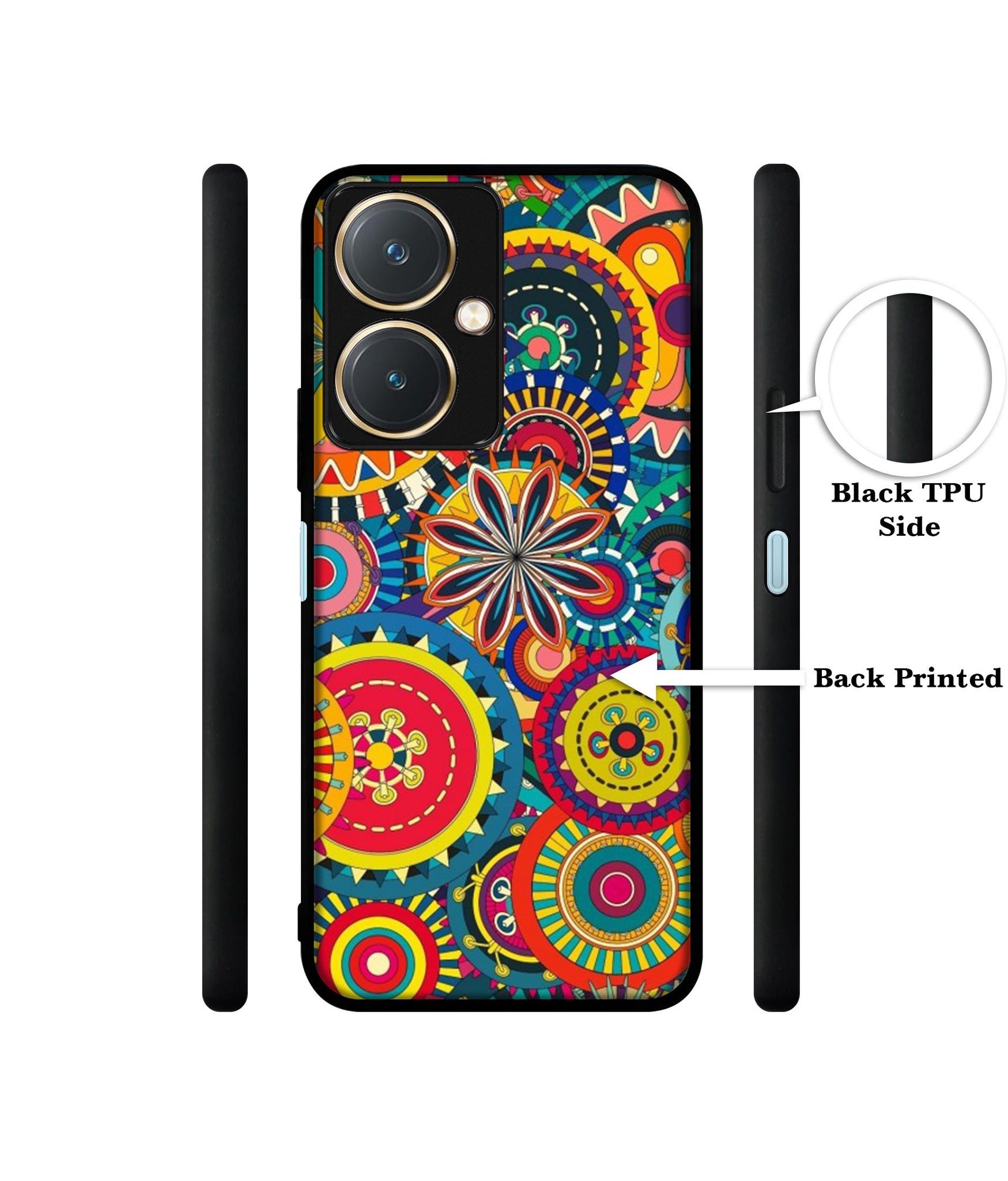 Ring Pattern Print Design Designer 2D Printed Back Case Cover for Vivo Y27 4G