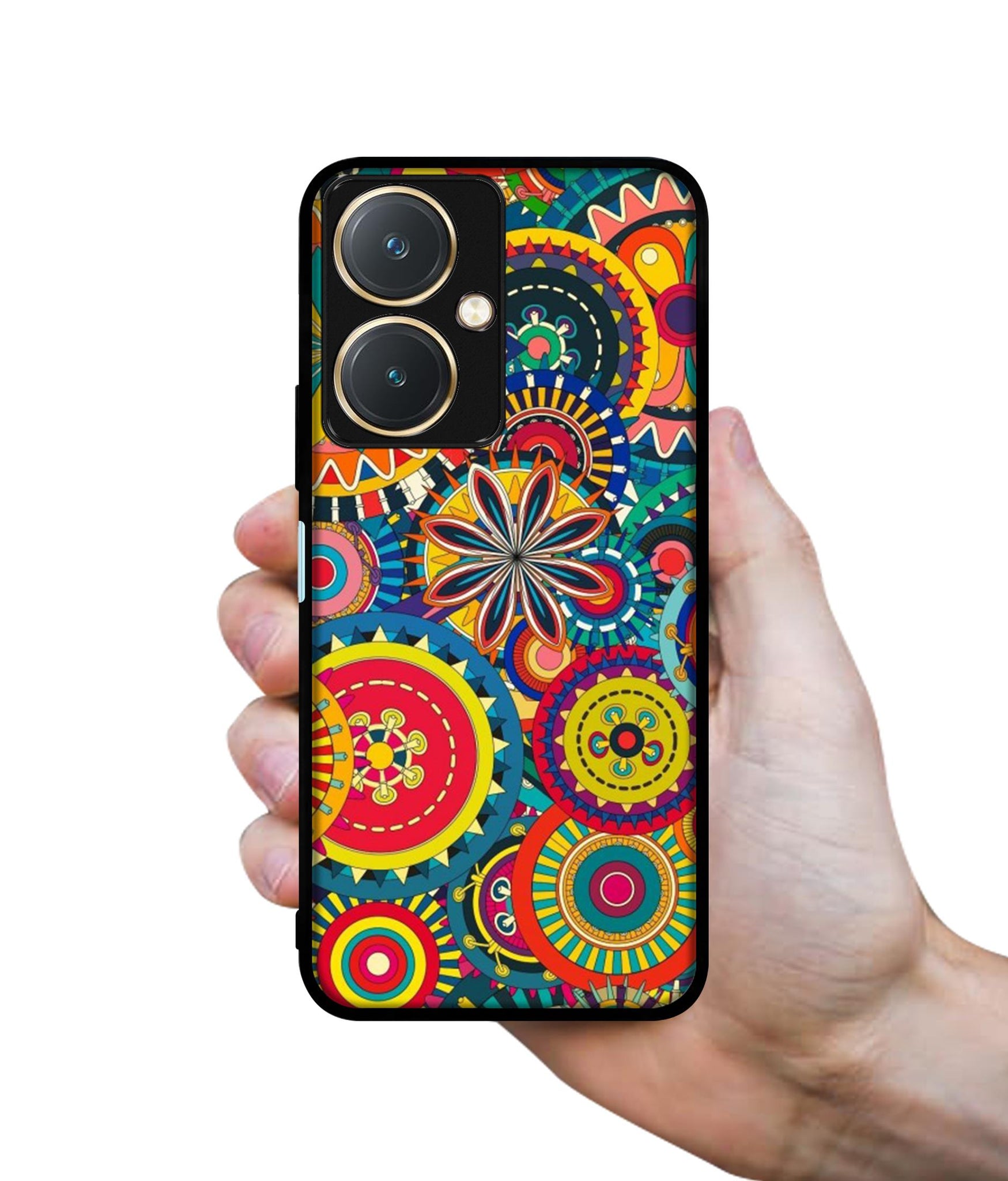 Ring Pattern Print Design Designer 2D Printed Back Case Cover for Vivo Y27 4G