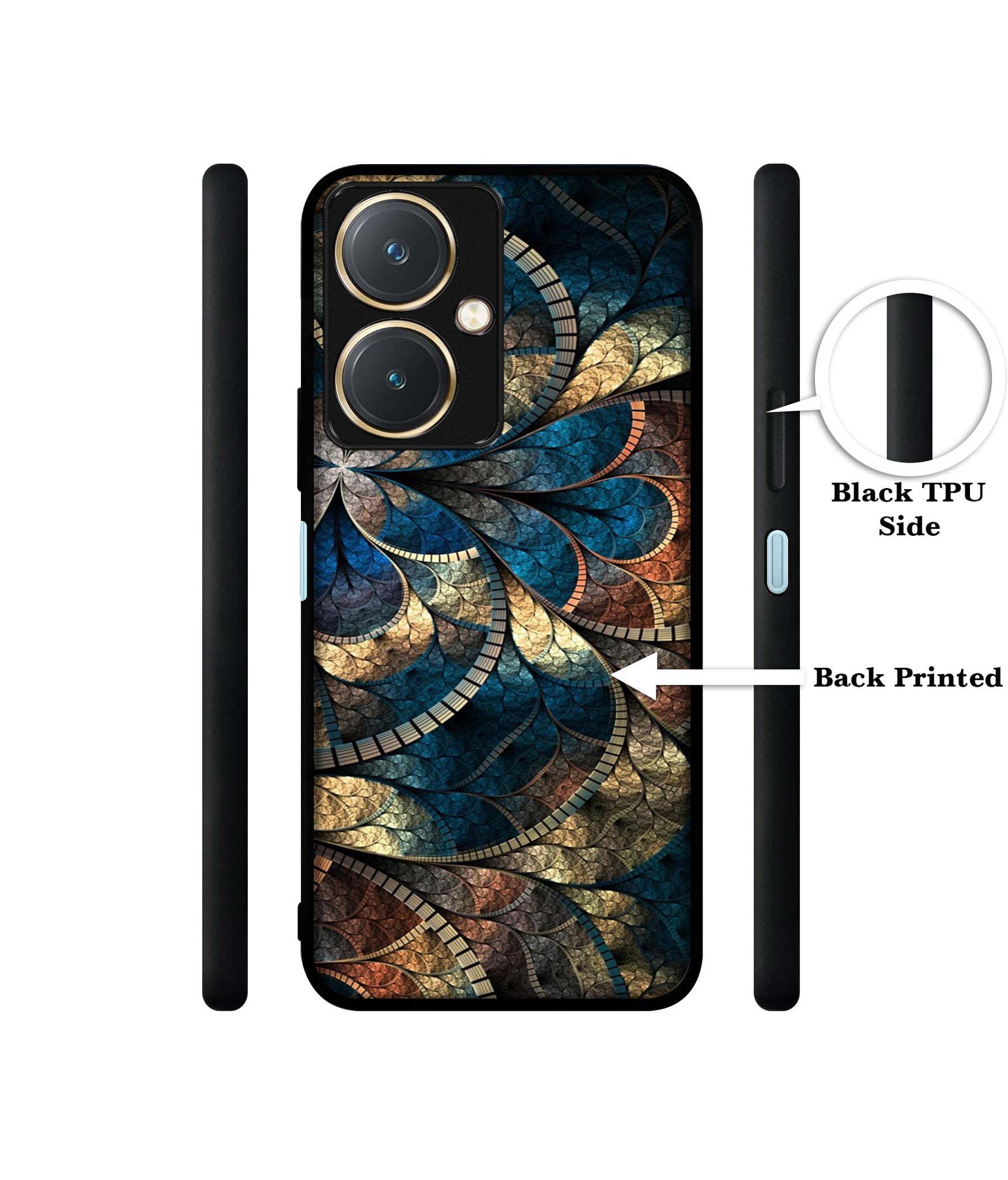 Fractional Pattern Design Designer 2D Printed Back Case Cover for Vivo Y27 4G