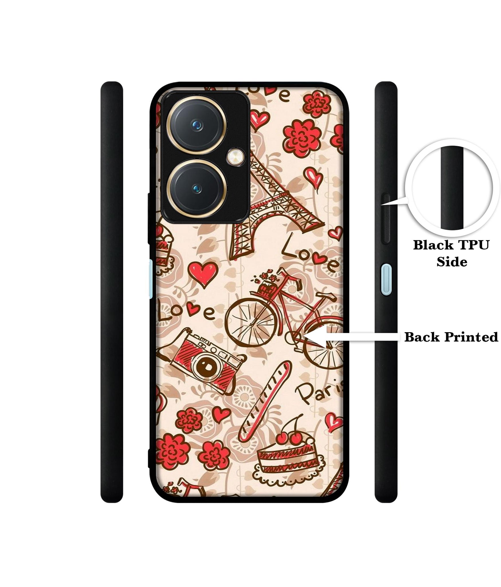 Vintage Paris Design Designer 2D Printed Back Case Cover for Vivo Y27 4G