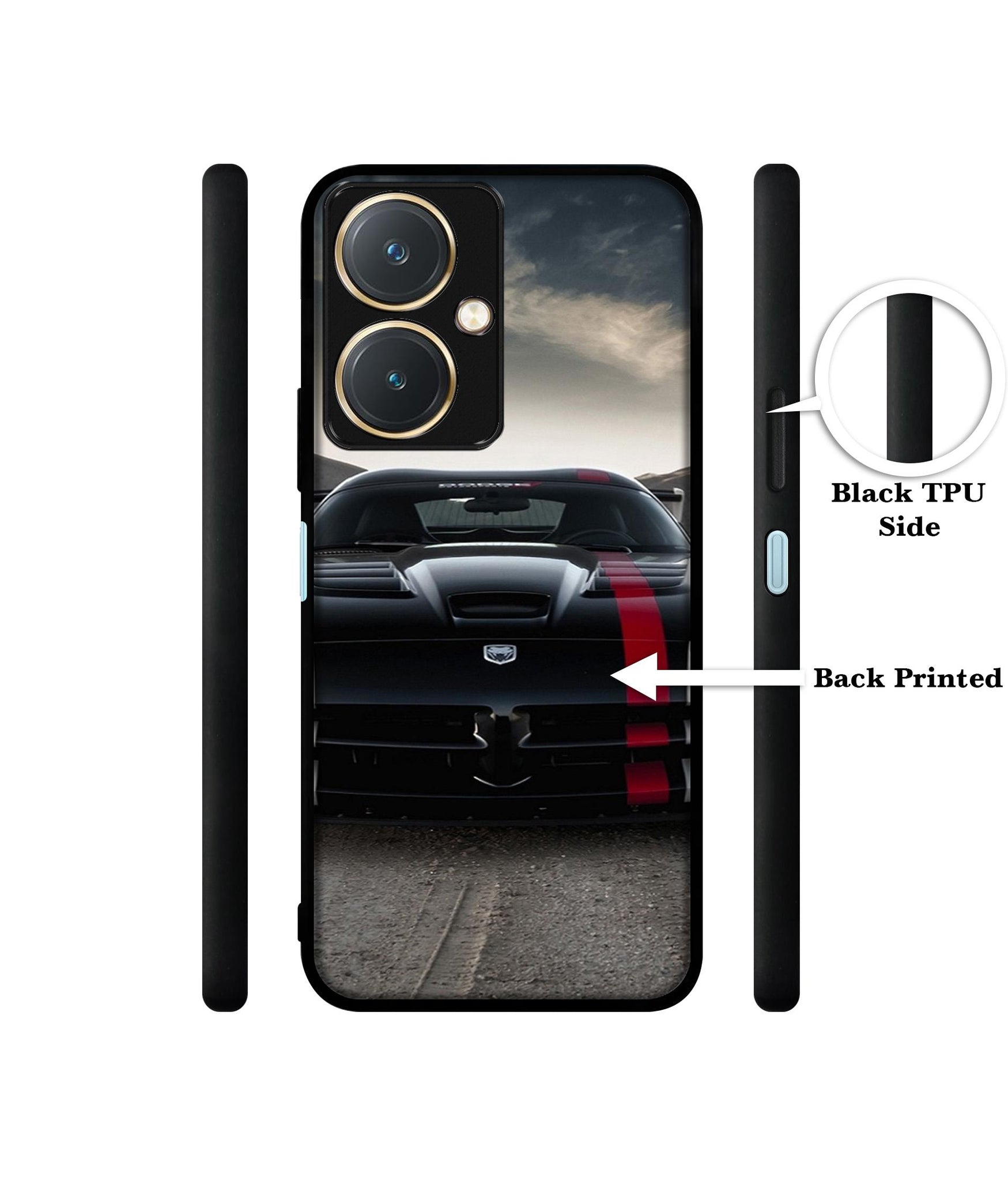 Sports Car Pattern Design Designer 2D Printed Back Case Cover for Vivo Y27 4G
