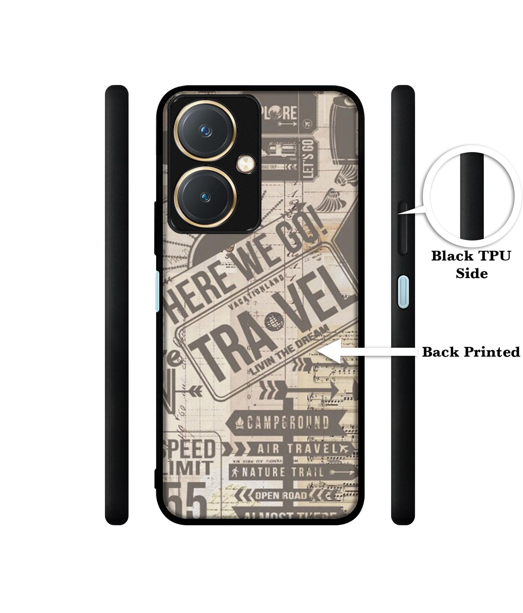 Travel Design Designer 2D Printed Back Case Cover for Vivo Y27 4G