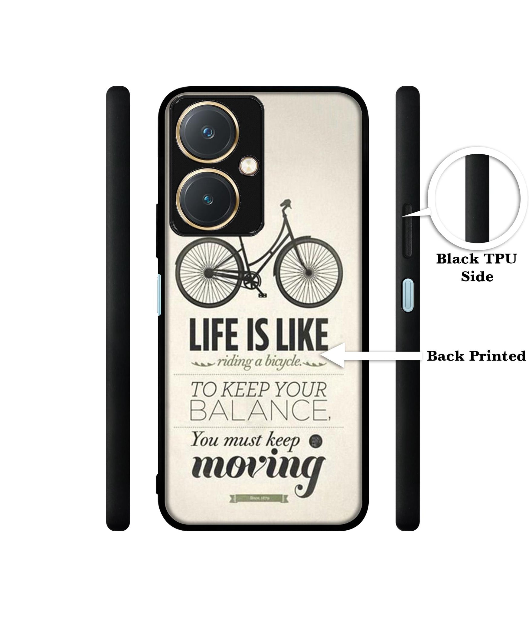 Life is Like Moving Design Designer 2D Printed Back Case Cover for Vivo Y27 4G