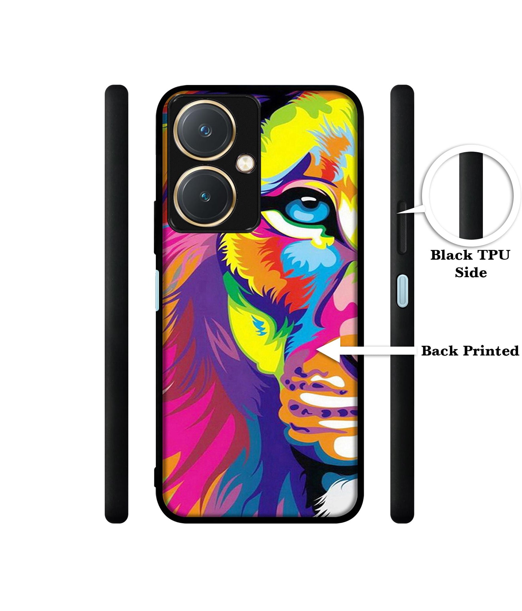 Lion Design Designer 2D Printed Back Case Cover for Vivo Y27 4G