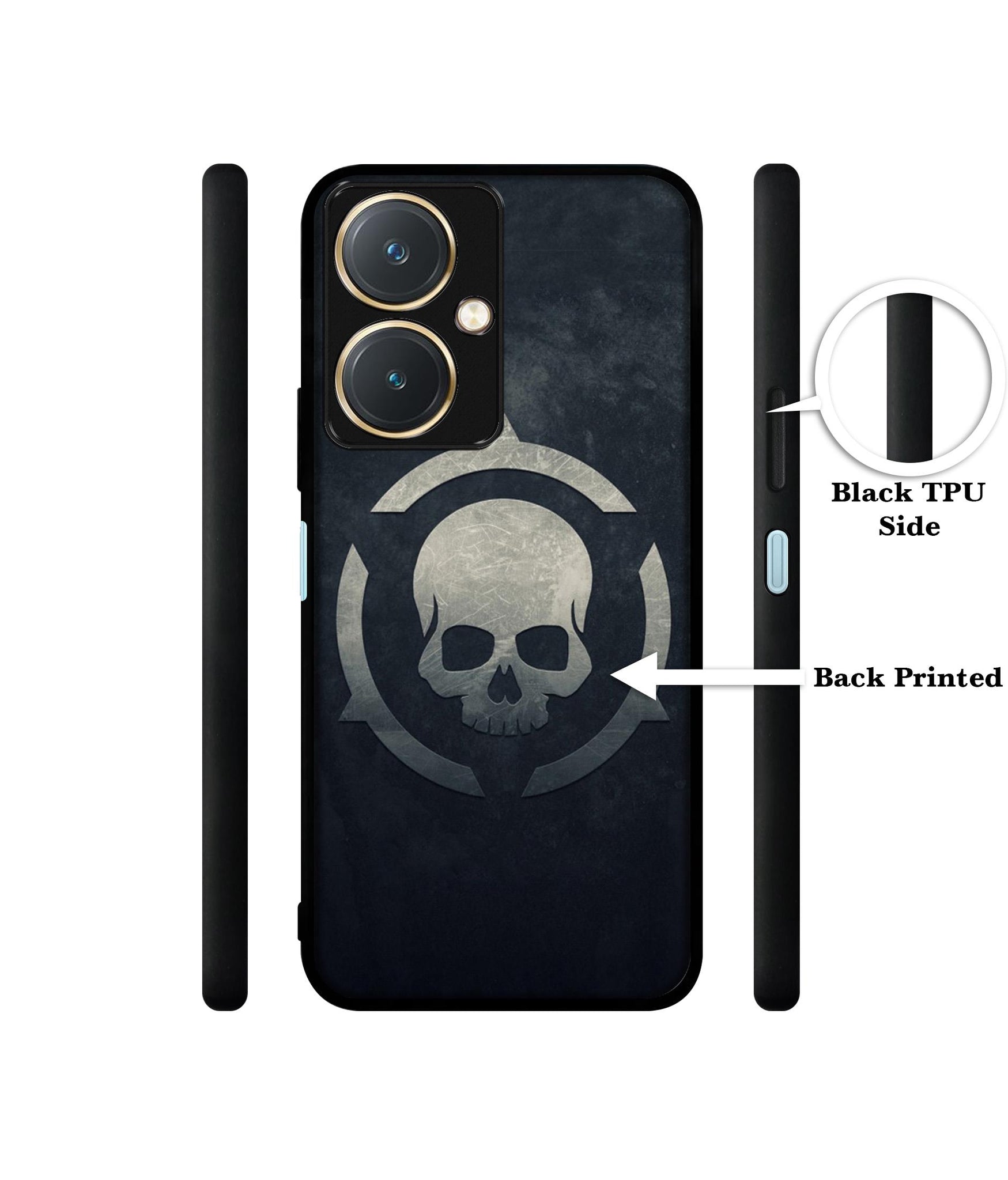 Skull Pattern Print Design Designer 2D Printed Back Case Cover for Vivo Y27 4G
