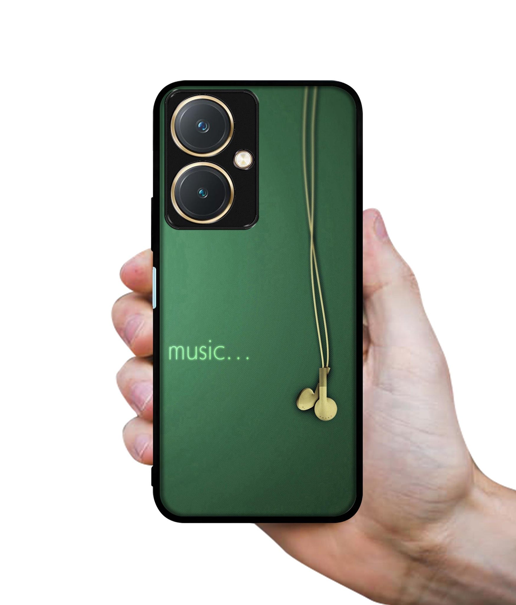 Headphone Music Design Designer 2D Printed Back Case Cover for Vivo Y27 4G