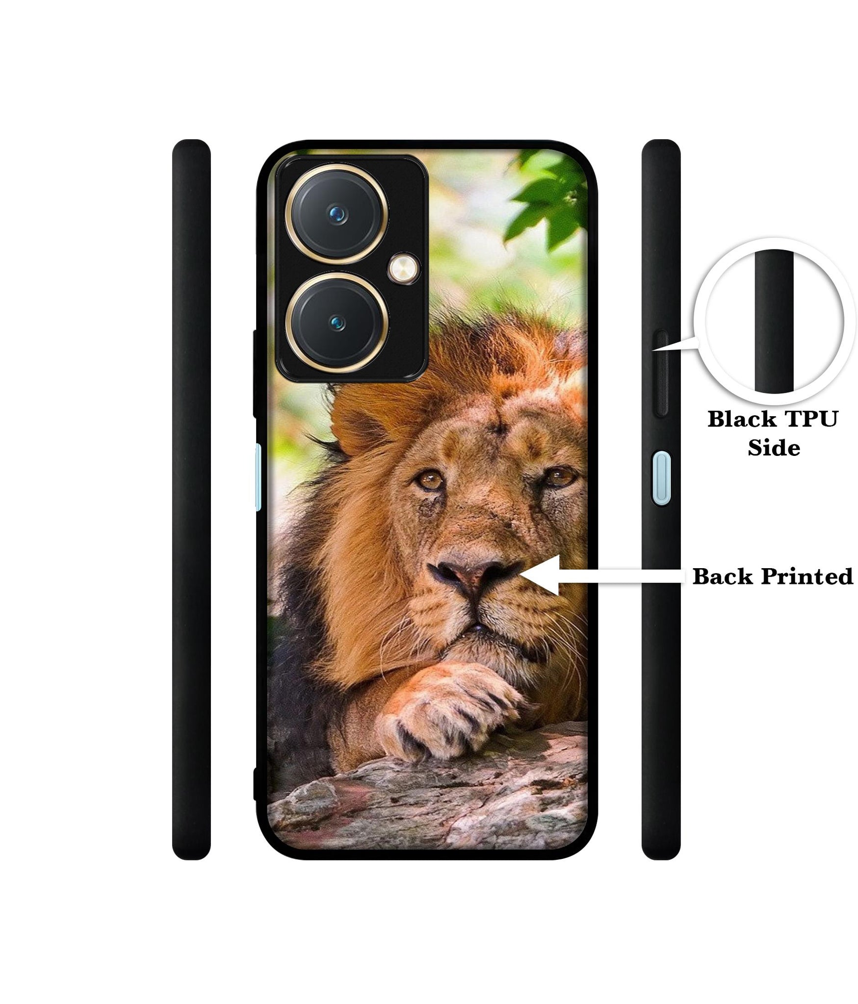 Tiger Pattern Print Design Designer 2D Printed Back Case Cover for Vivo Y27 4G