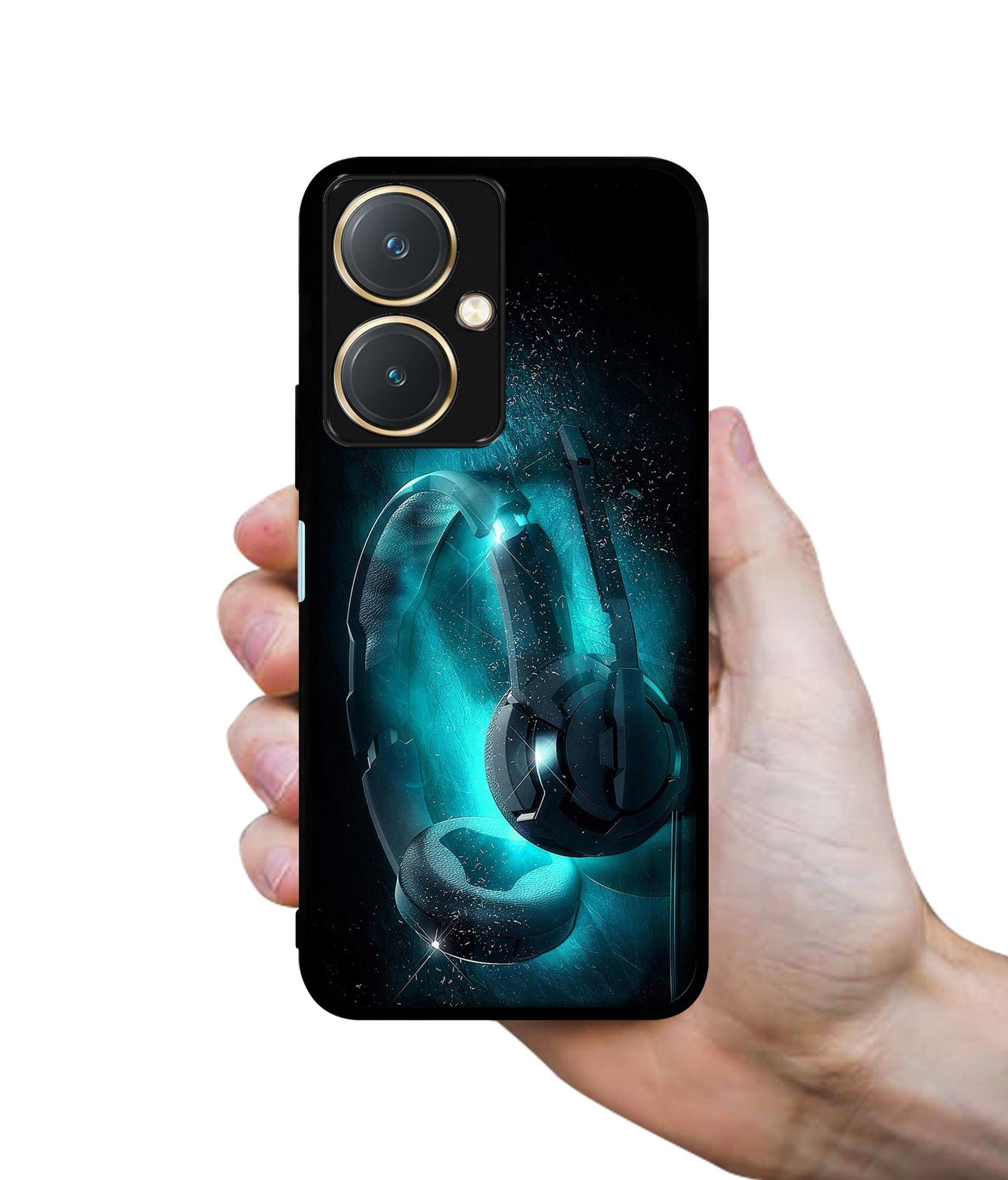 Cool Headphone Design Designer 2D Printed Back Case Cover for Vivo Y27 4G