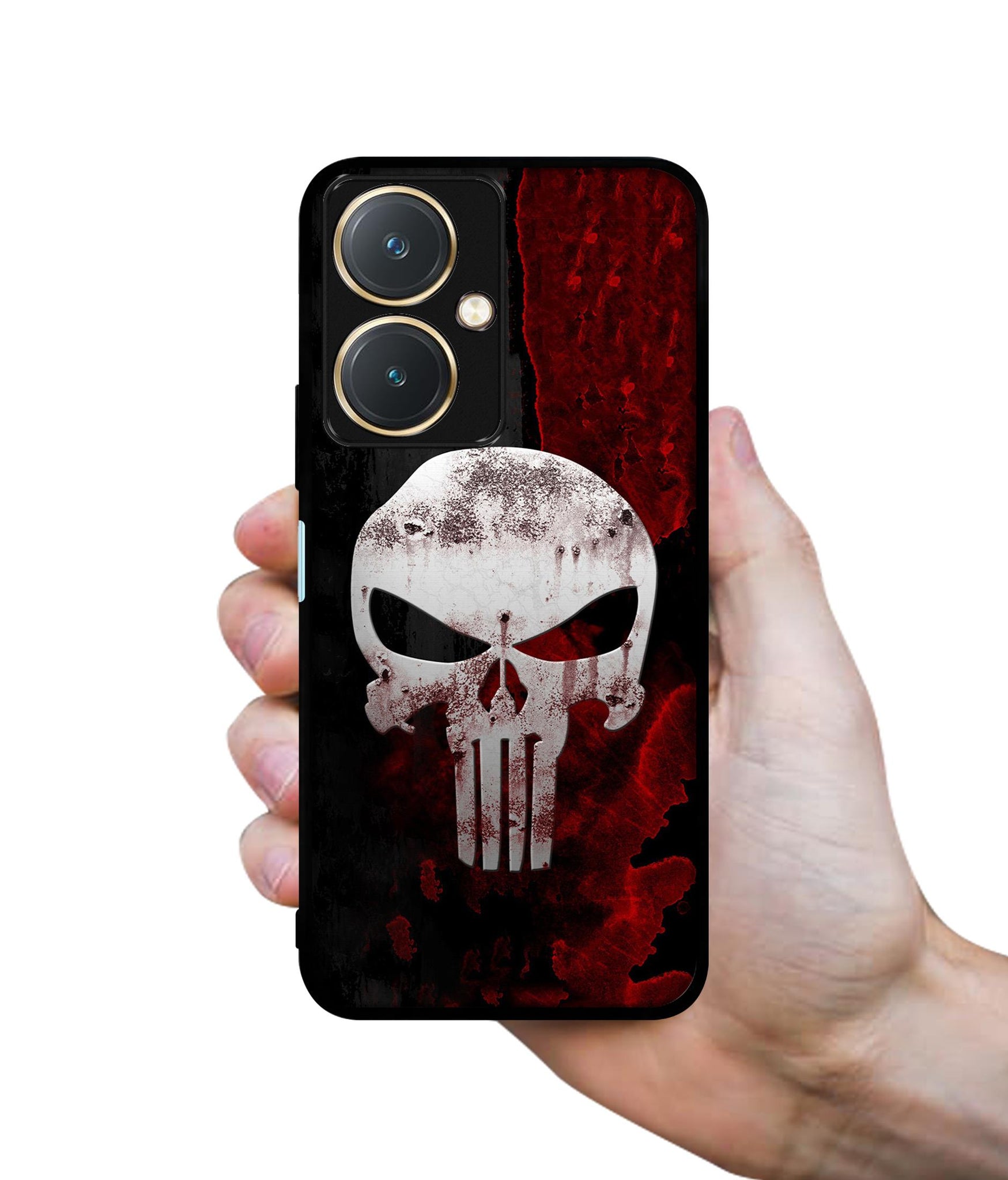 Punisher Skull Design Designer 2D Printed Back Case Cover for Vivo Y27 4G