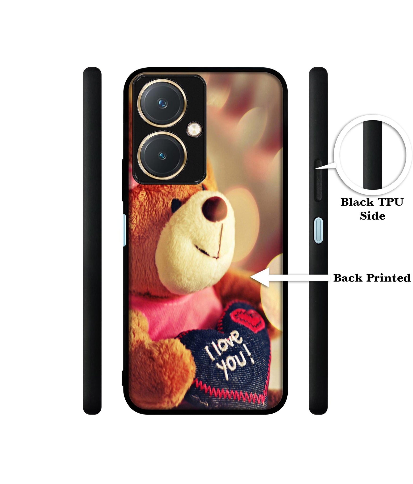 Teddy Bear Design Designer 2D Printed Back Case Cover for Vivo Y27 4G