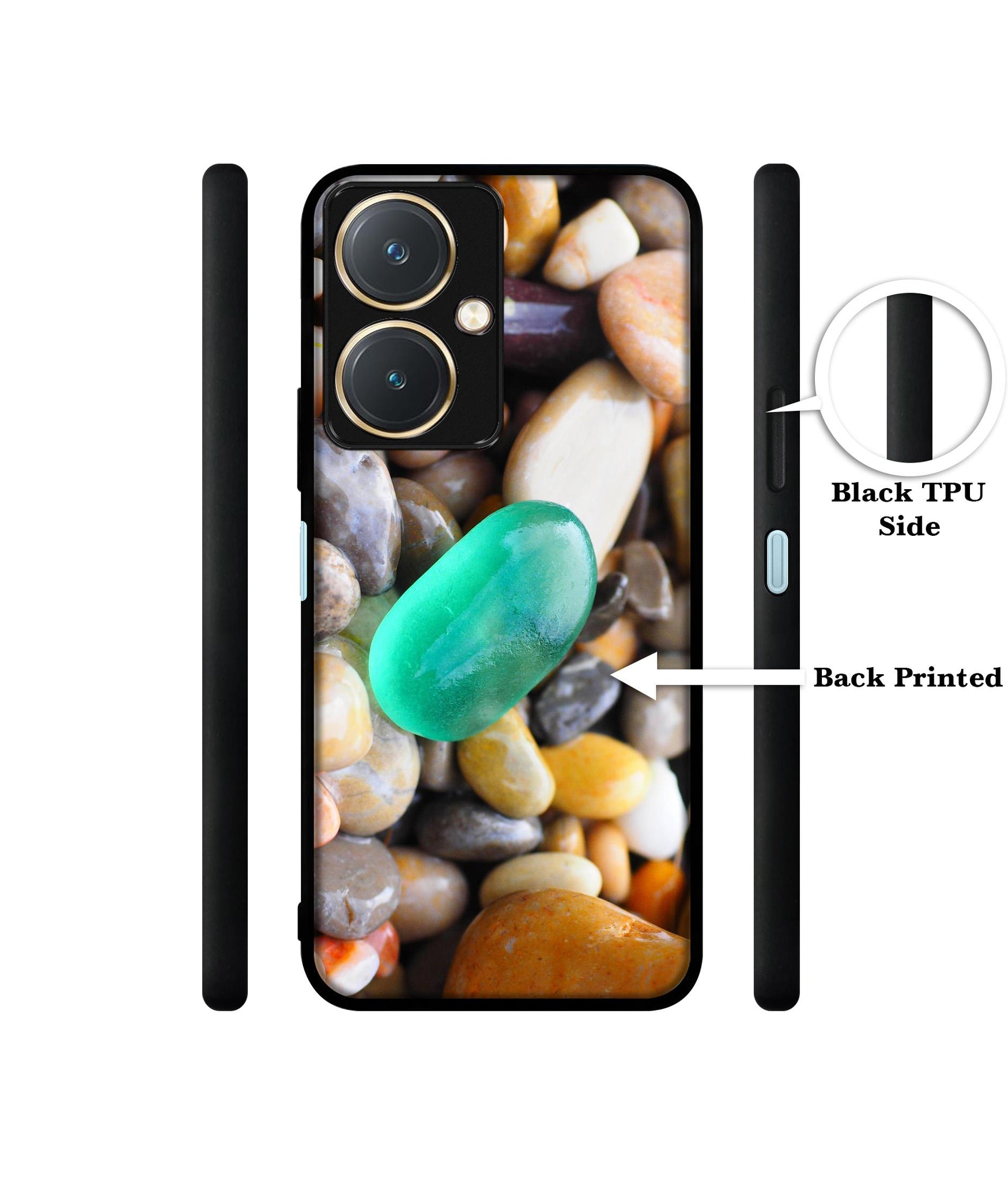 Sea Stones Design Designer 2D Printed Back Case Cover for Vivo Y27 4G