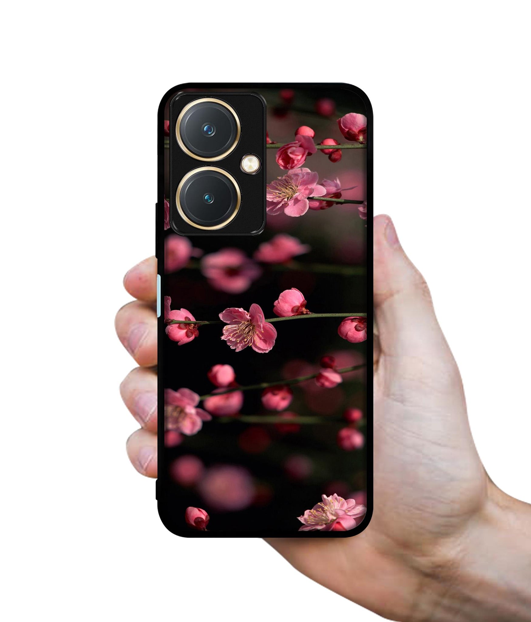 Pink Flowers Design Designer 2D Printed Back Case Cover for Vivo Y27 4G