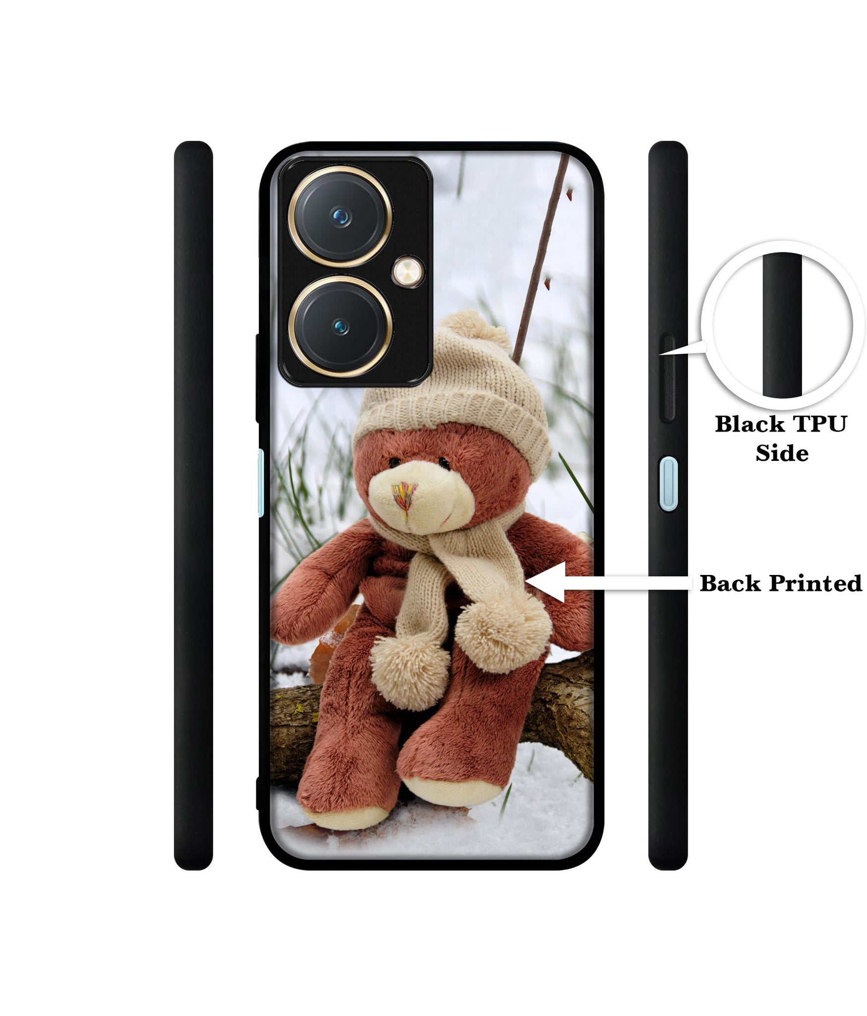 Woolen Bear Design Designer 2D Printed Back Case Cover for Vivo Y27 4G