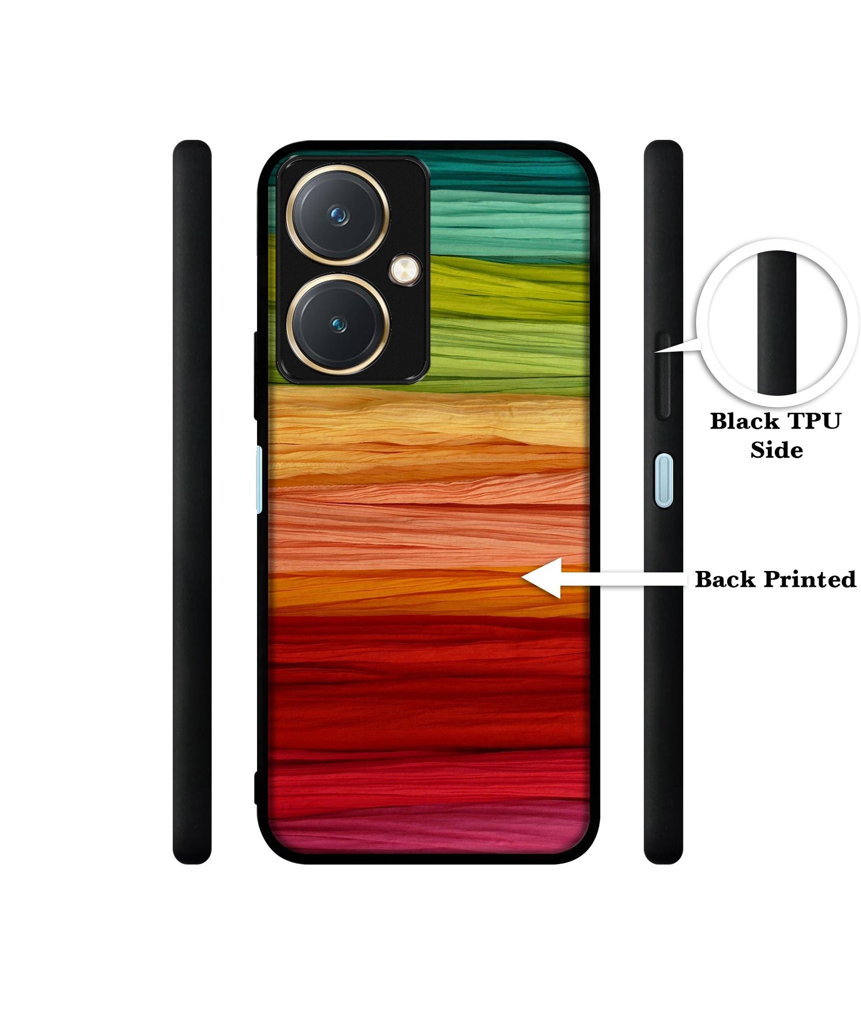 Colorful Thread Design Designer 2D Printed Back Case Cover for Vivo Y27 4G