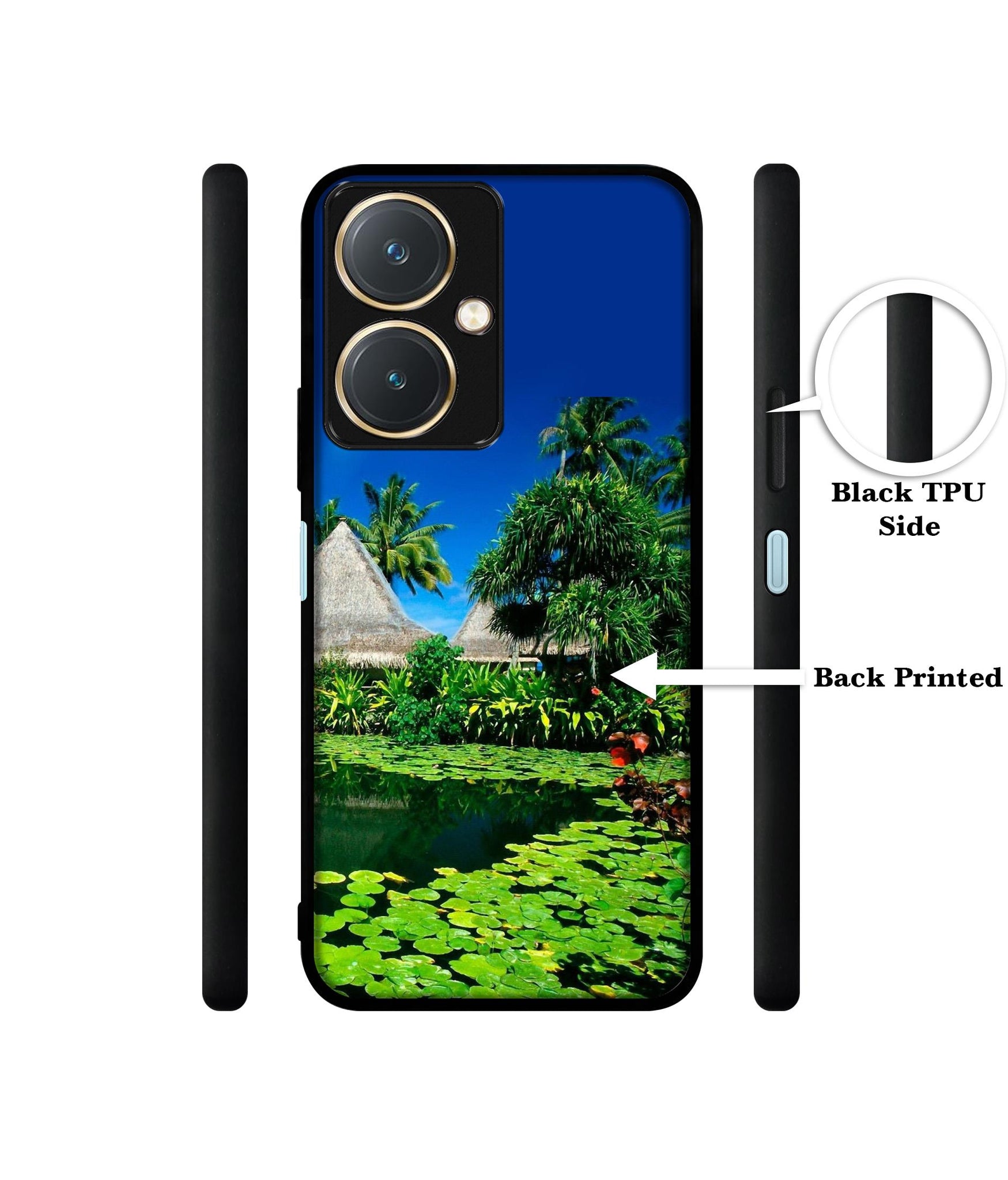 Tropics Water Design Designer 2D Printed Back Case Cover for Vivo Y27 4G