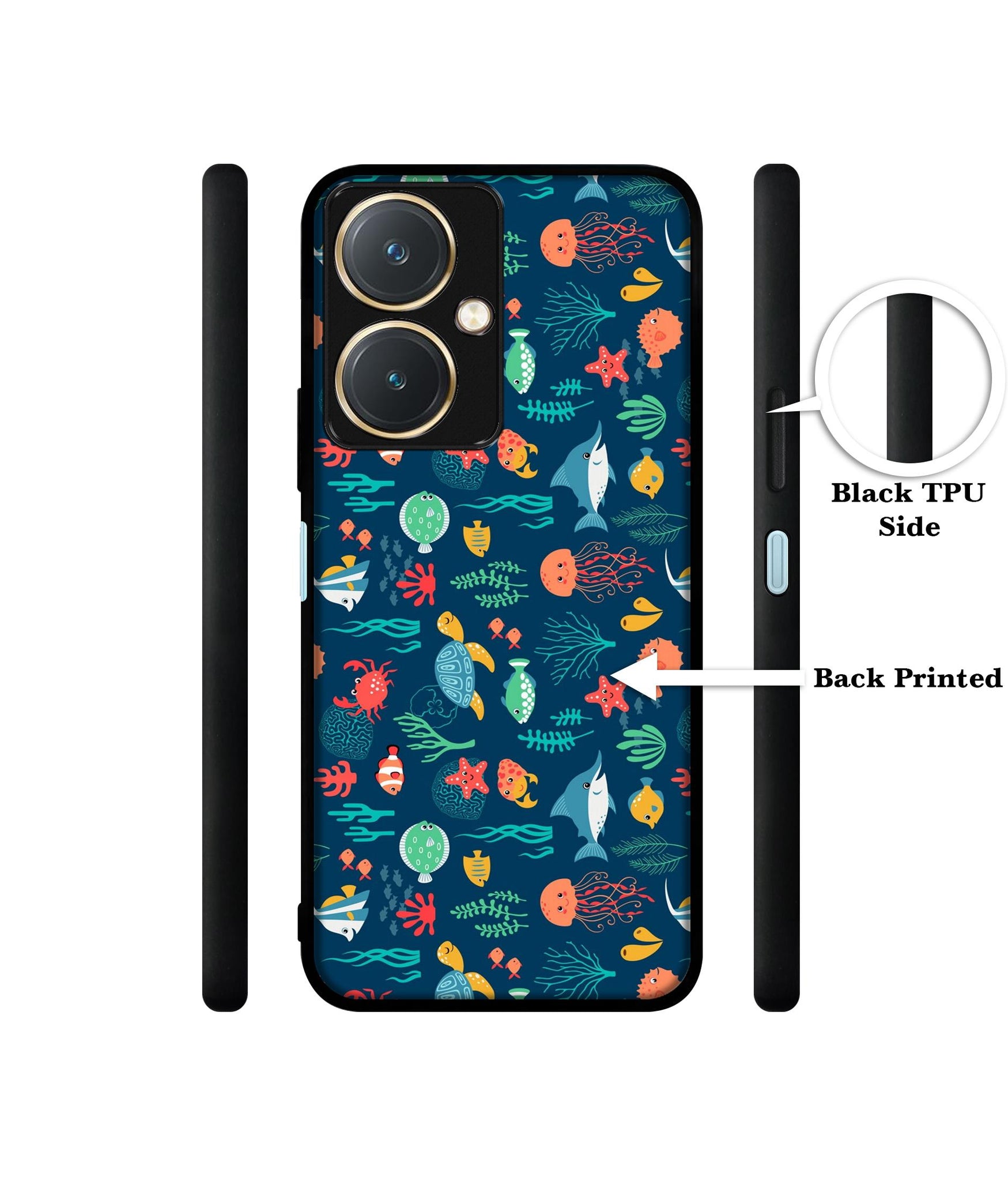 Aquarium Texture Design Designer 2D Printed Back Case Cover for Vivo Y27 4G