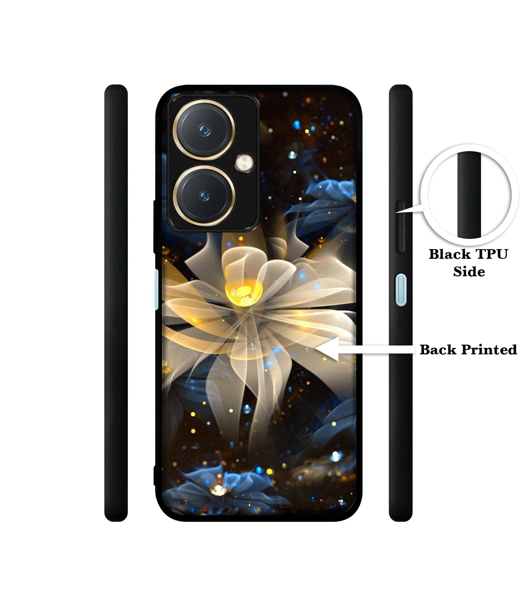 Art Flower Design Designer 2D Printed Back Case Cover for Vivo Y27 4G