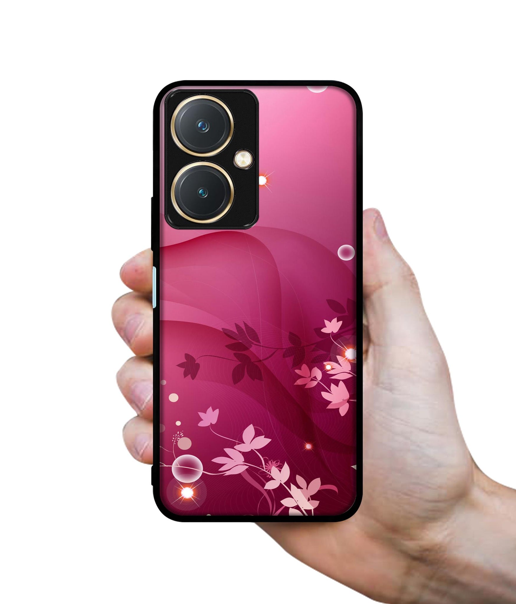 Pink Abstract Design Designer 2D Printed Back Case Cover for Vivo Y27 4G