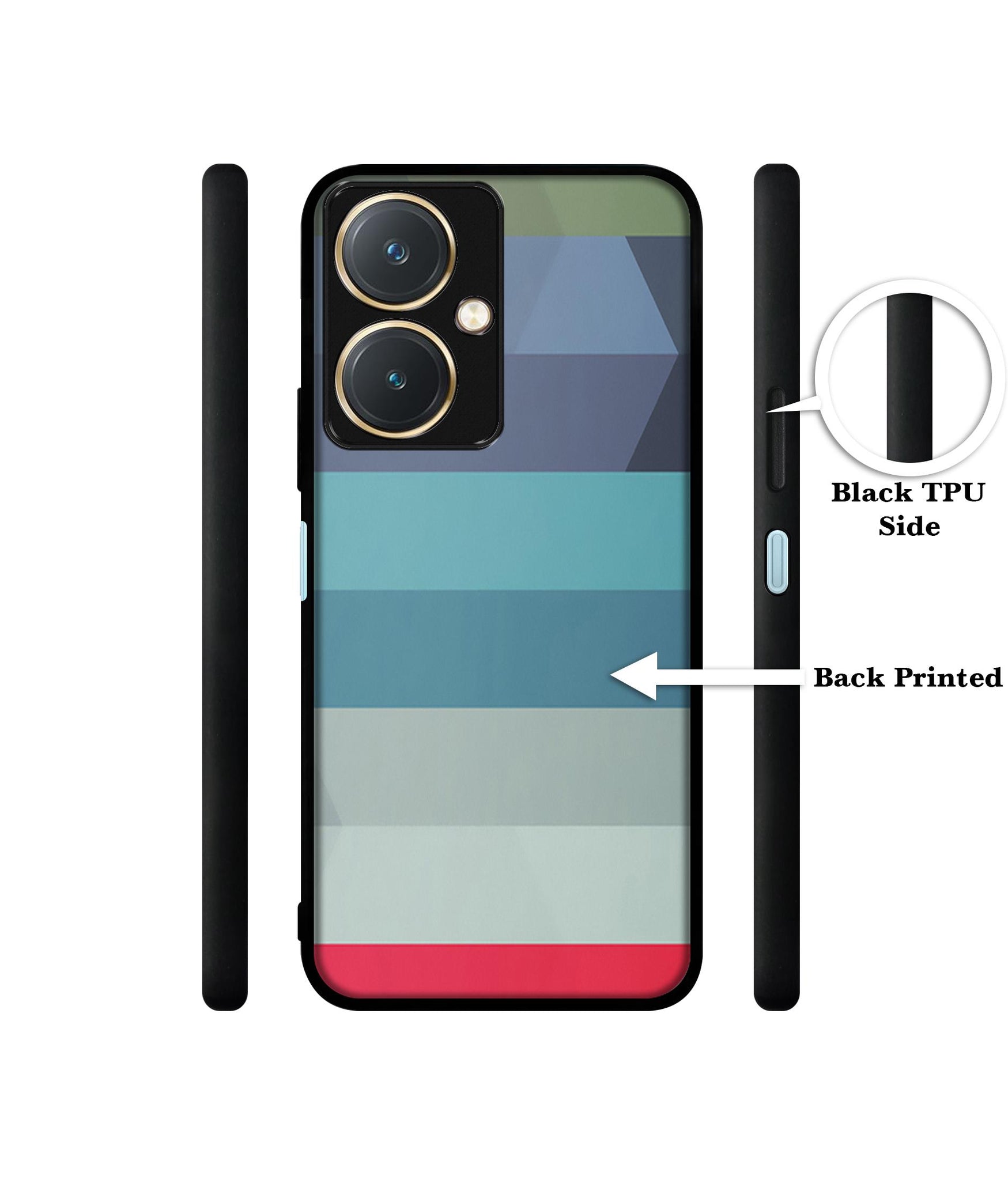 Colorful Lines Design Designer 2D Printed Back Case Cover for Vivo Y27 4G