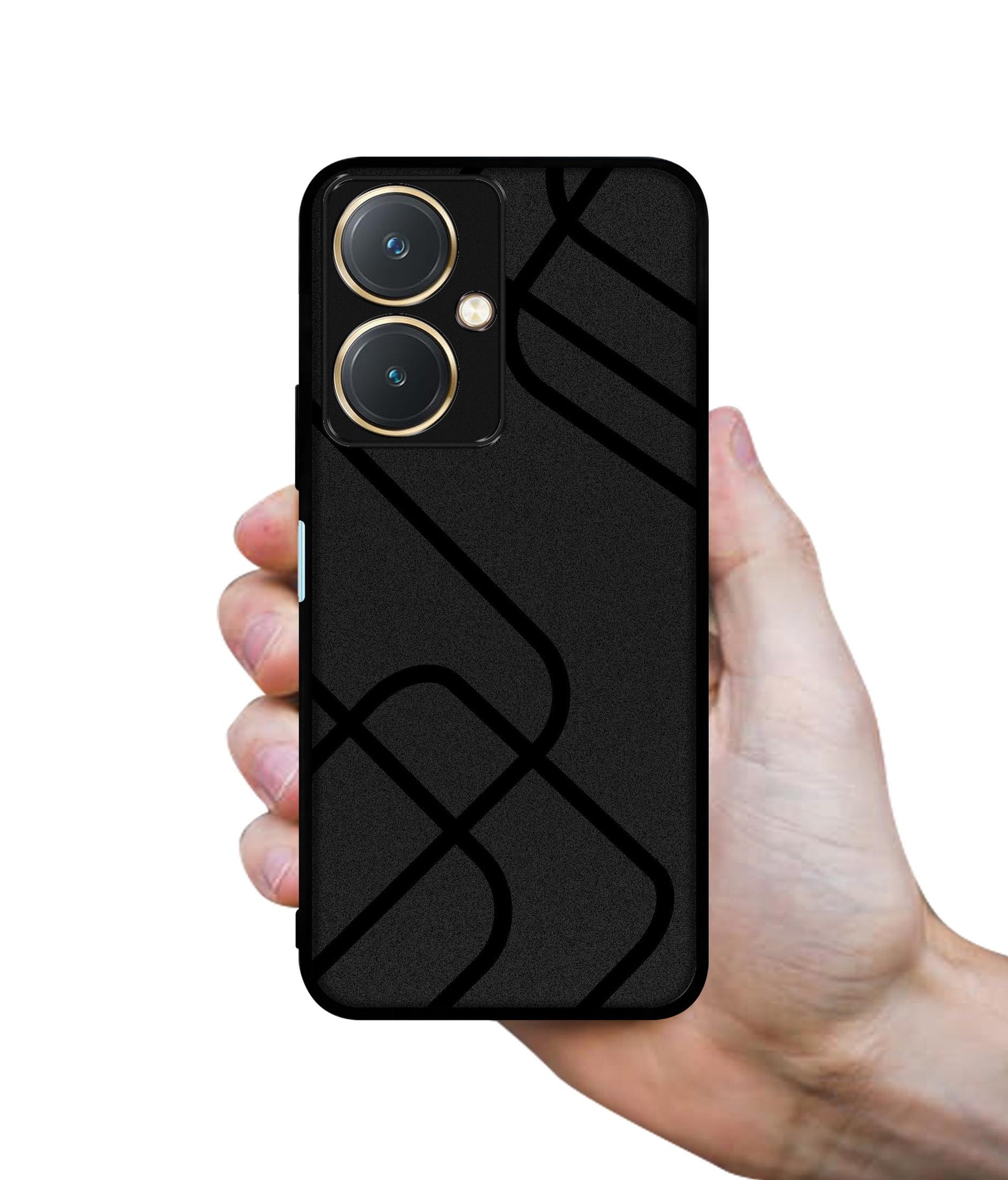 Zig-Zag Black Line Design Designer 2D Printed Back Case Cover for Vivo Y27 4G