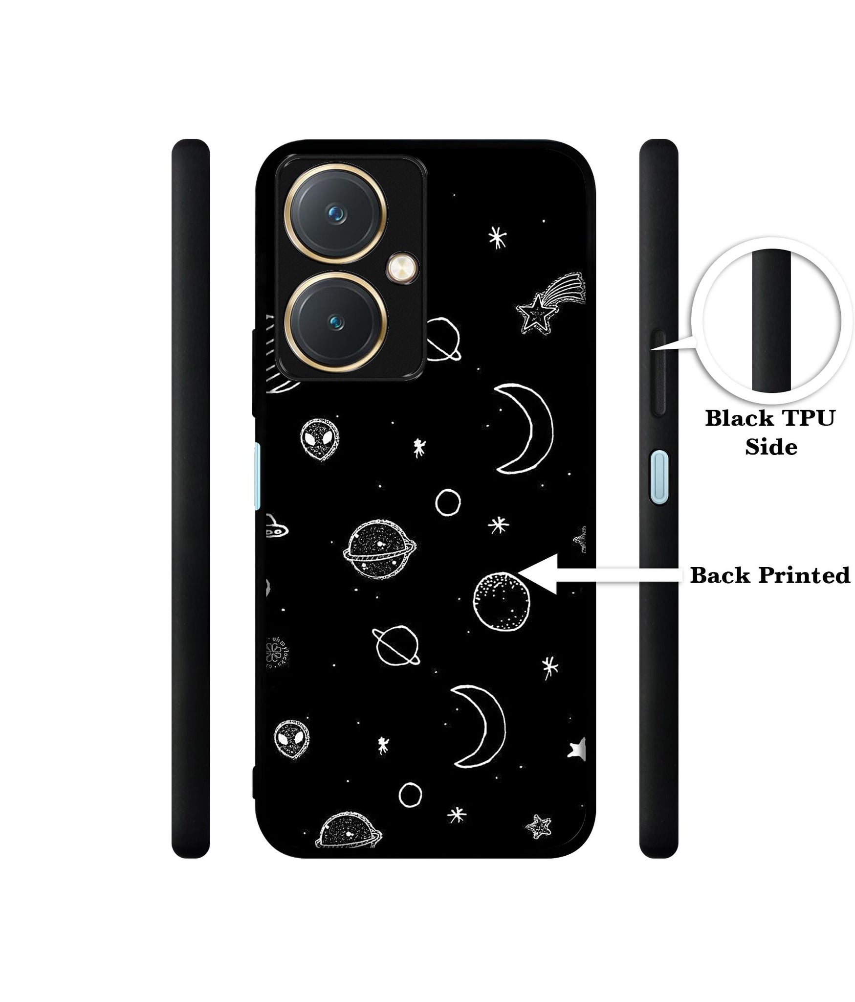 Space Stars Universe Design Designer 2D Printed Back Case Cover for Vivo Y27 4G