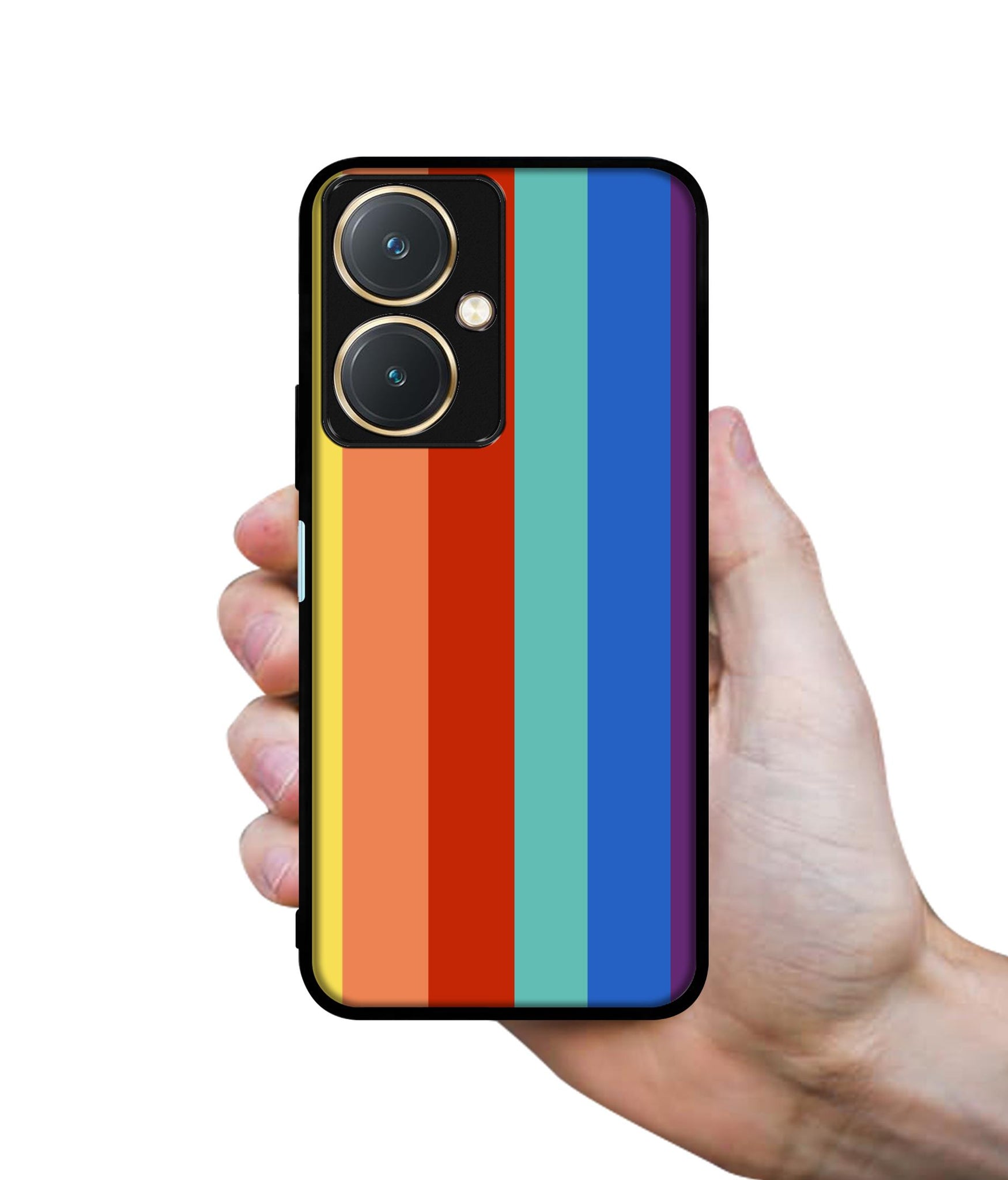 Rainbow Colors Design Designer 2D Printed Back Case Cover for Vivo Y27 4G