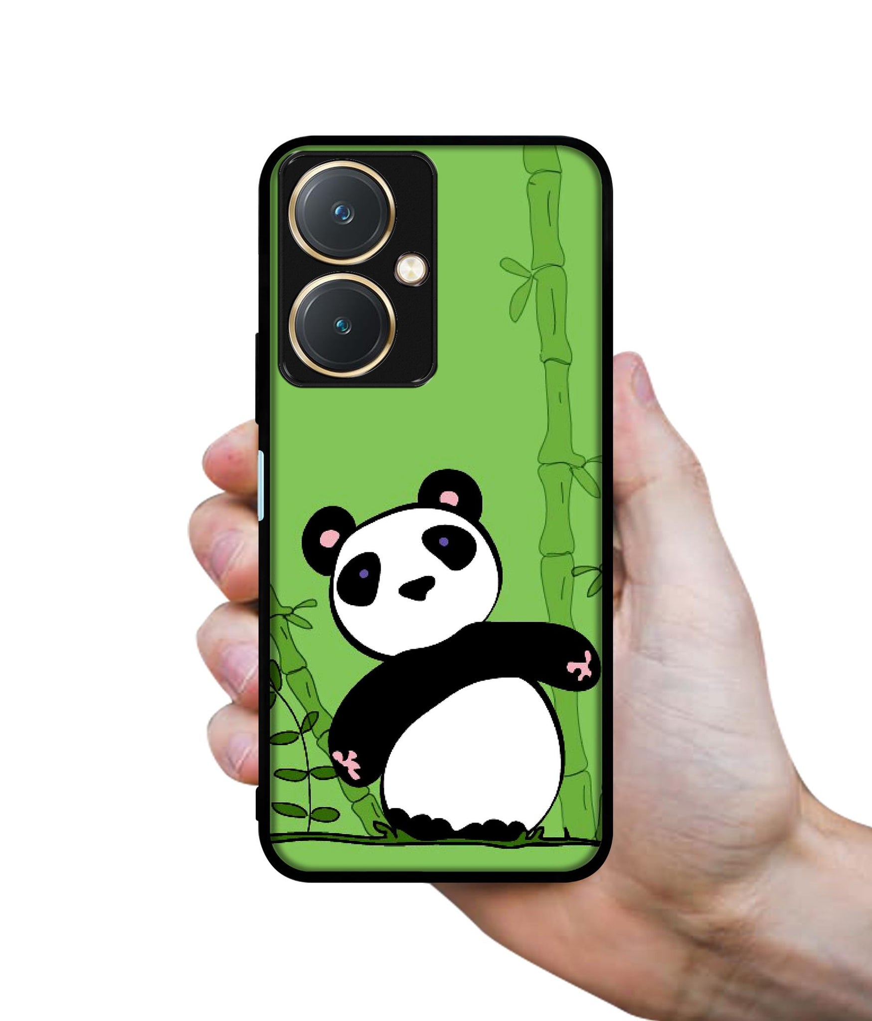 Panda with Bamboo Design Designer 2D Printed Back Case Cover for Vivo Y27 4G