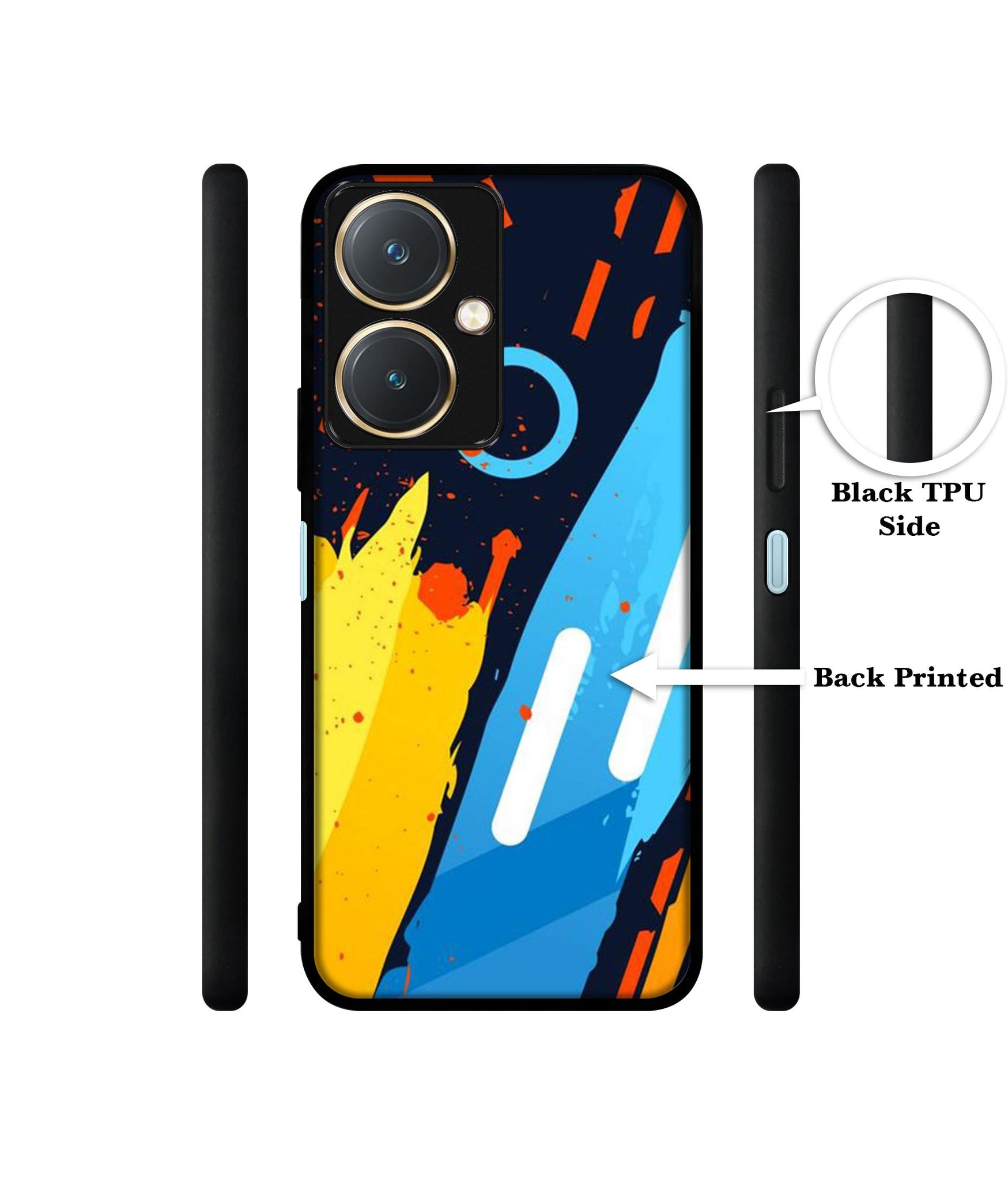 Abstract Stripes Geometric Figures Design Designer 2D Printed Back Case Cover for Vivo Y27 4G