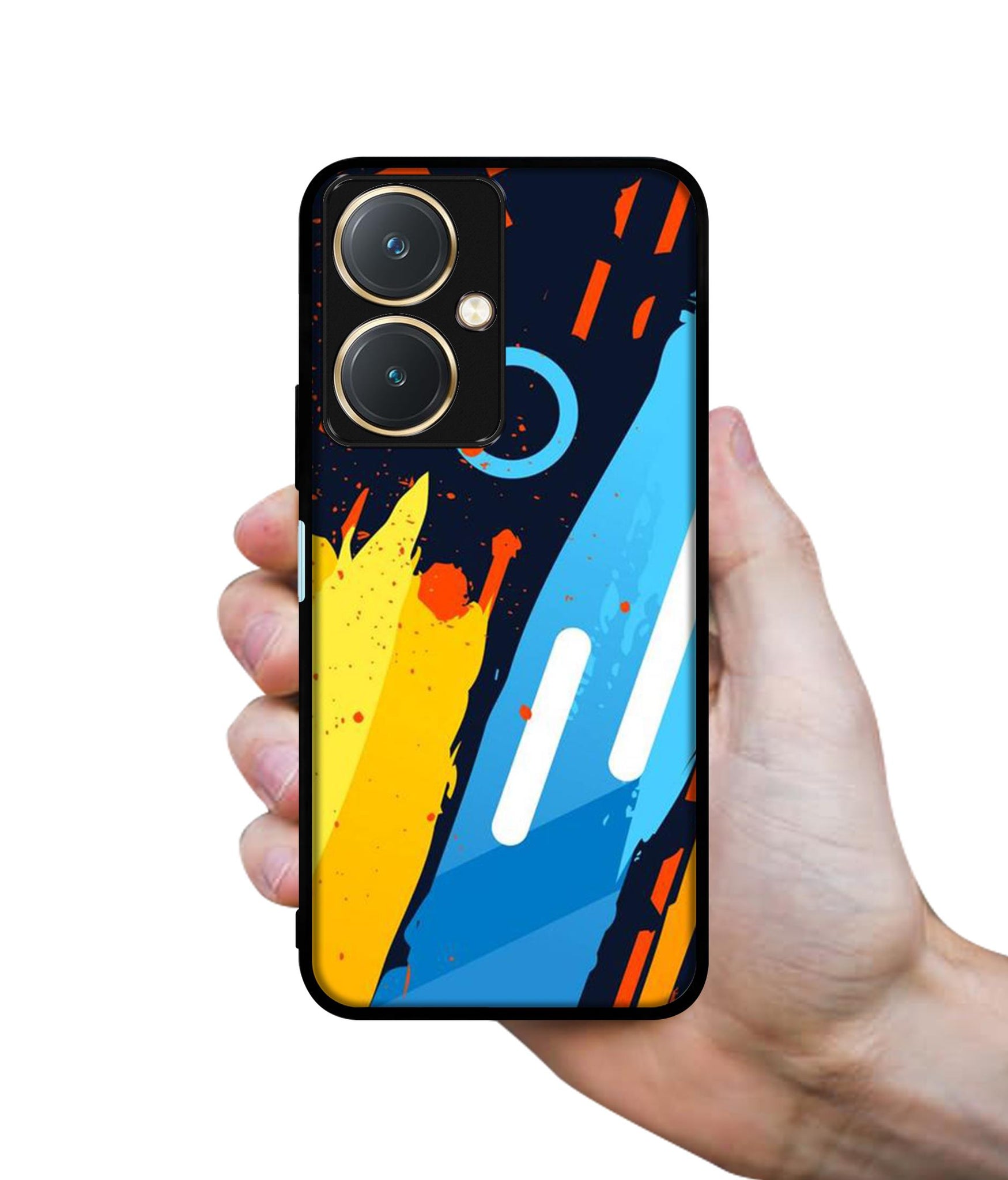 Abstract Stripes Geometric Figures Design Designer 2D Printed Back Case Cover for Vivo Y27 4G