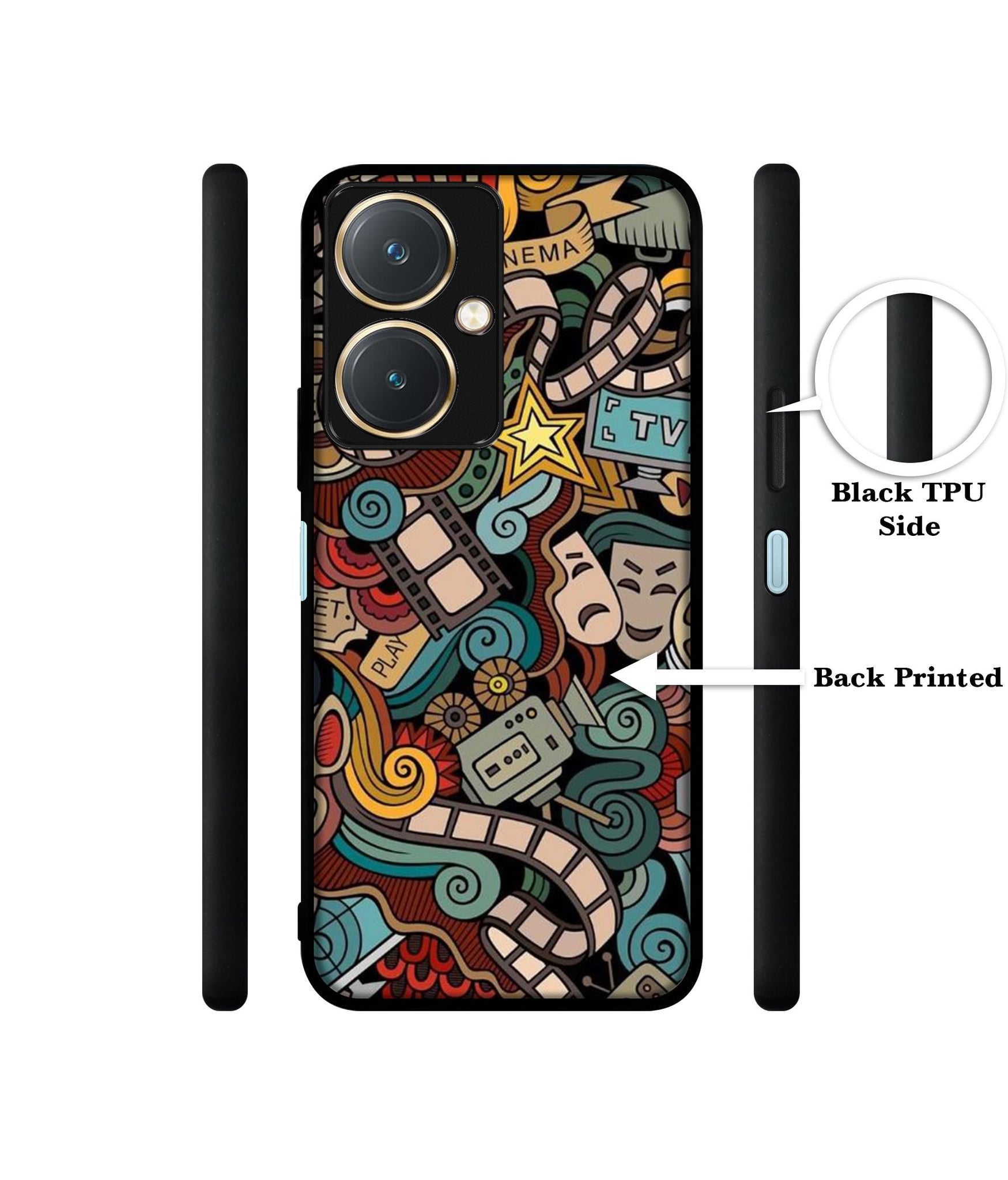 Movies Design Designer 2D Printed Back Case Cover for Vivo Y27 4G