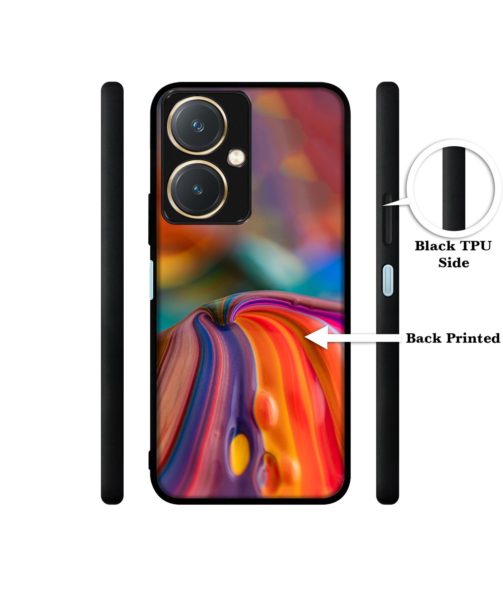 Rainbow Colors Designer 2D Printed Back Case Cover for Vivo Y27 4G