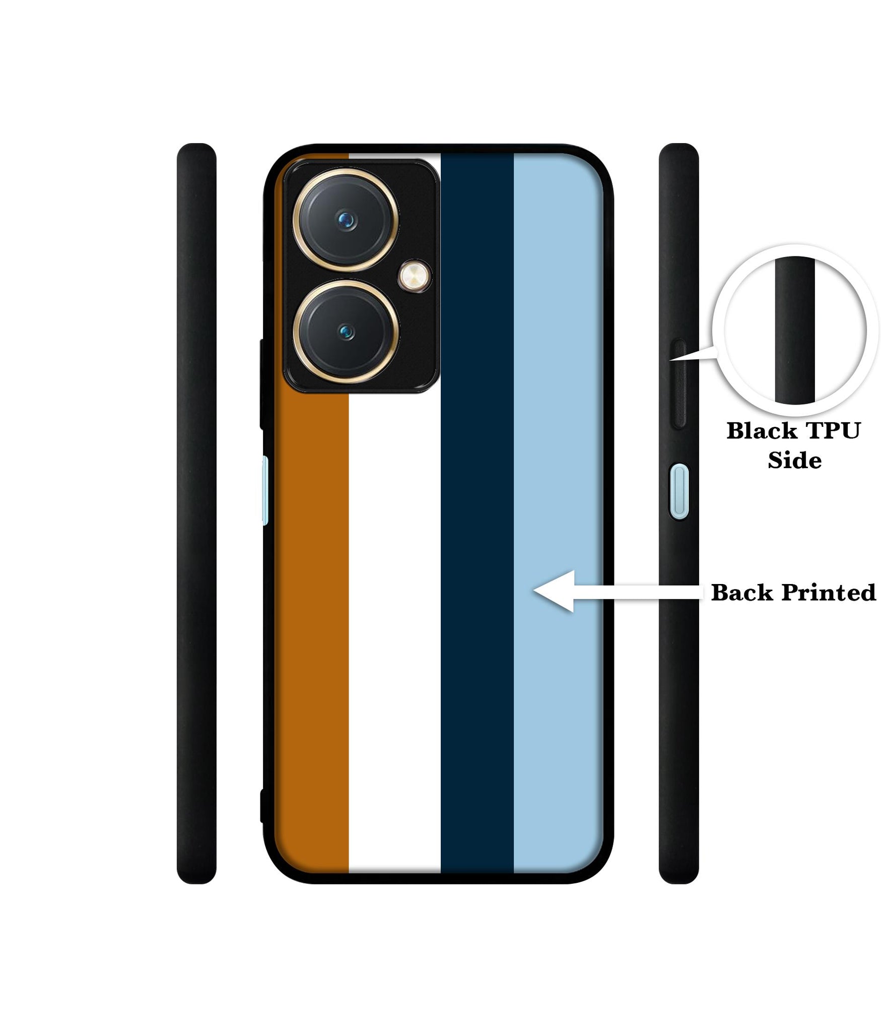Color Stripes Design Designer 2D Printed Back Case Cover for Vivo Y27 4G