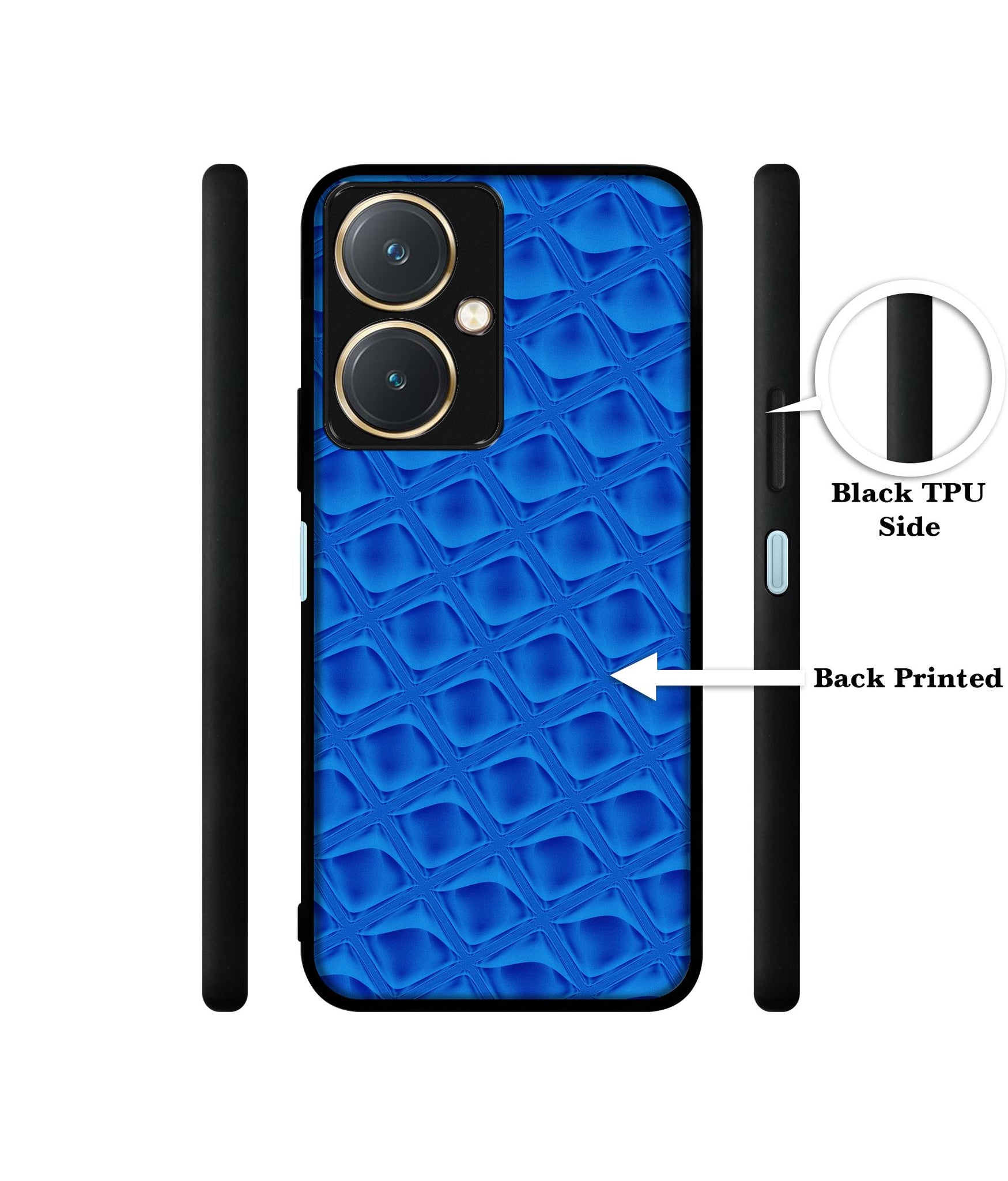 Blue Diamond Design Designer 2D Printed Back Case Cover for Vivo Y27 4G