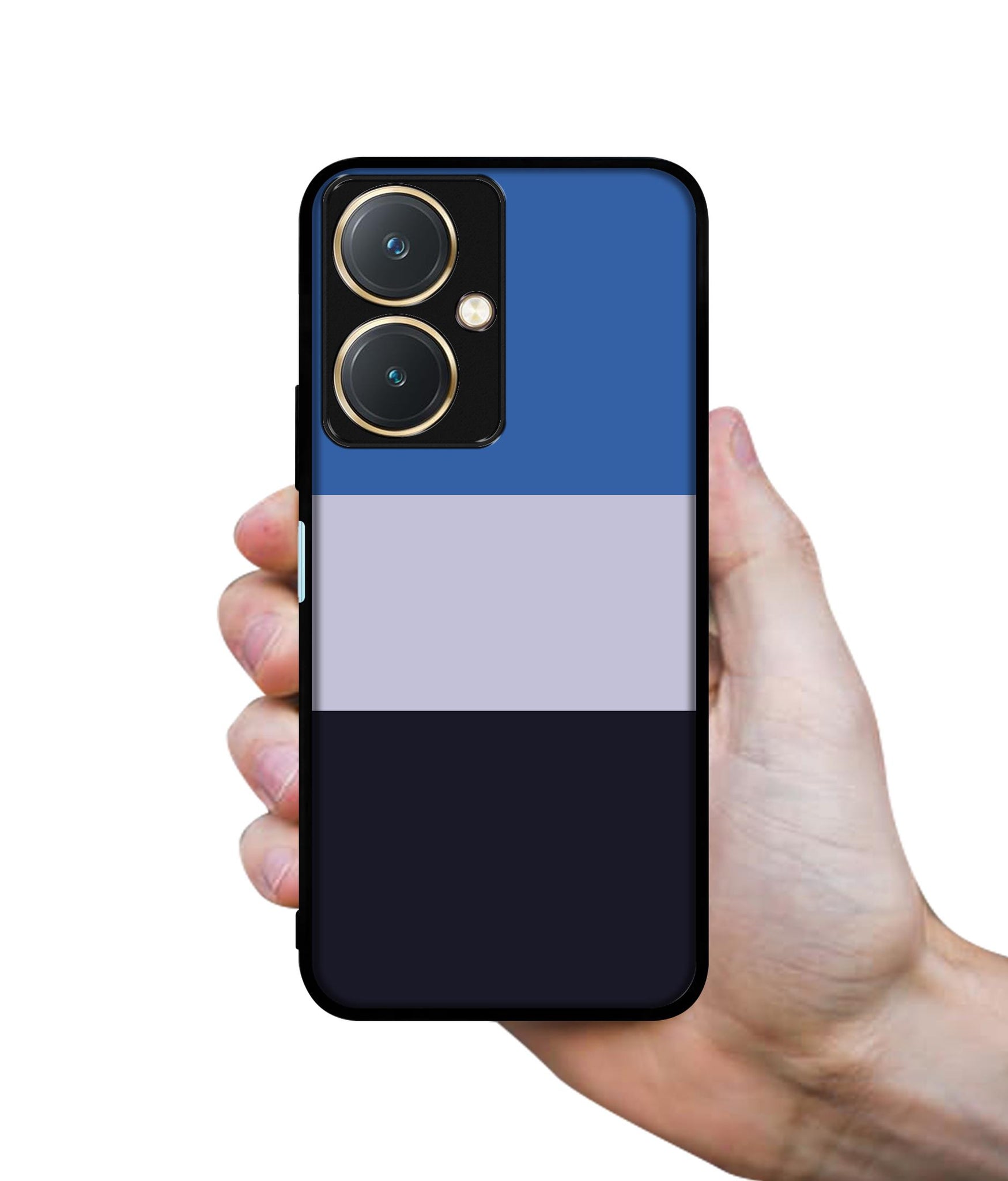 Three Color Stripes Design Designer 2D Printed Back Case Cover for Vivo Y27 4G