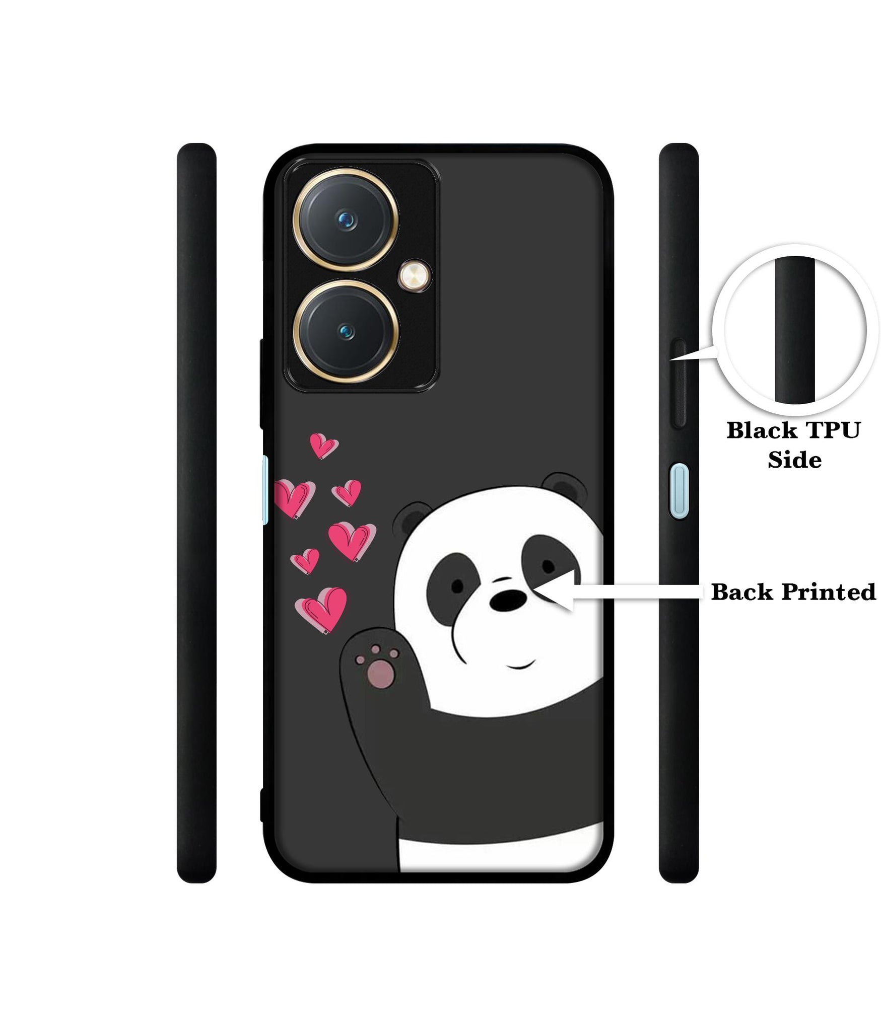 Love Panda Design Designer 2D Printed Back Case Cover for Vivo Y27 4G