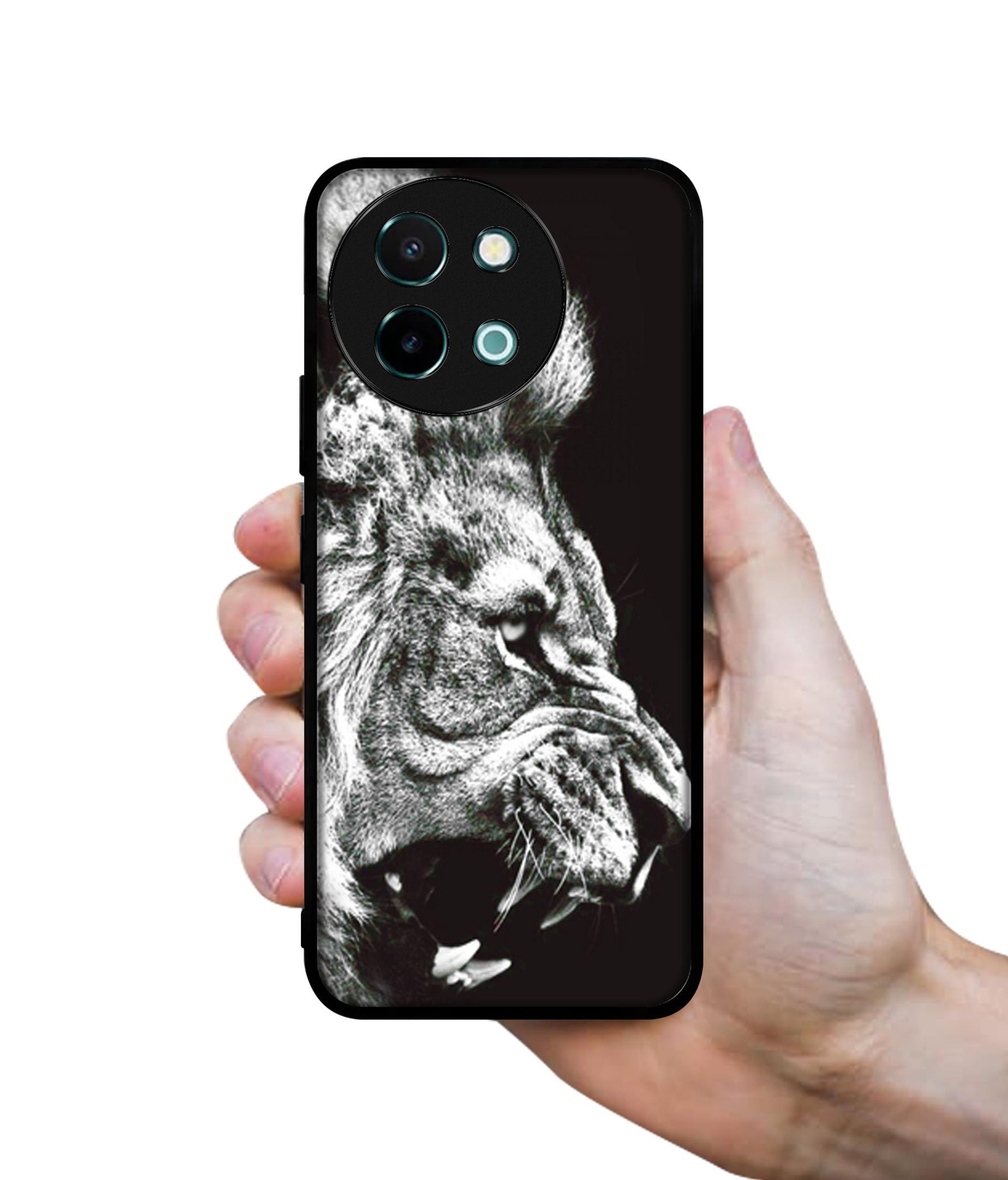 Angry Lion Design Designer 2D Printed Back Case Cover for Vivo Y38 5G / Y58 5G