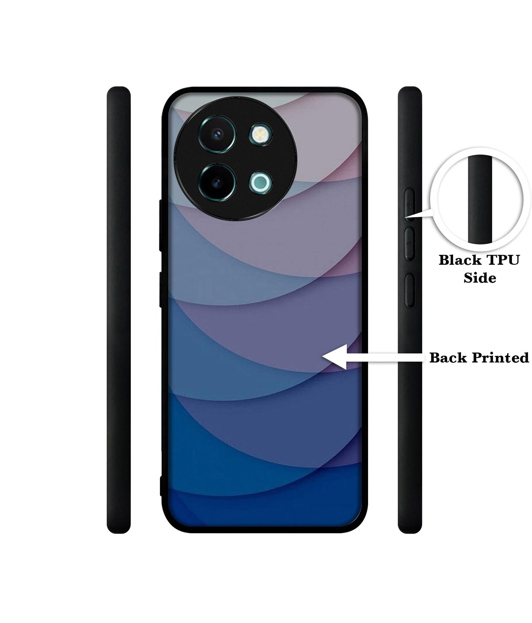 Waves Pattern Print Design Designer 2D Printed Back Case Cover for Vivo Y38 5G / Y58 5G