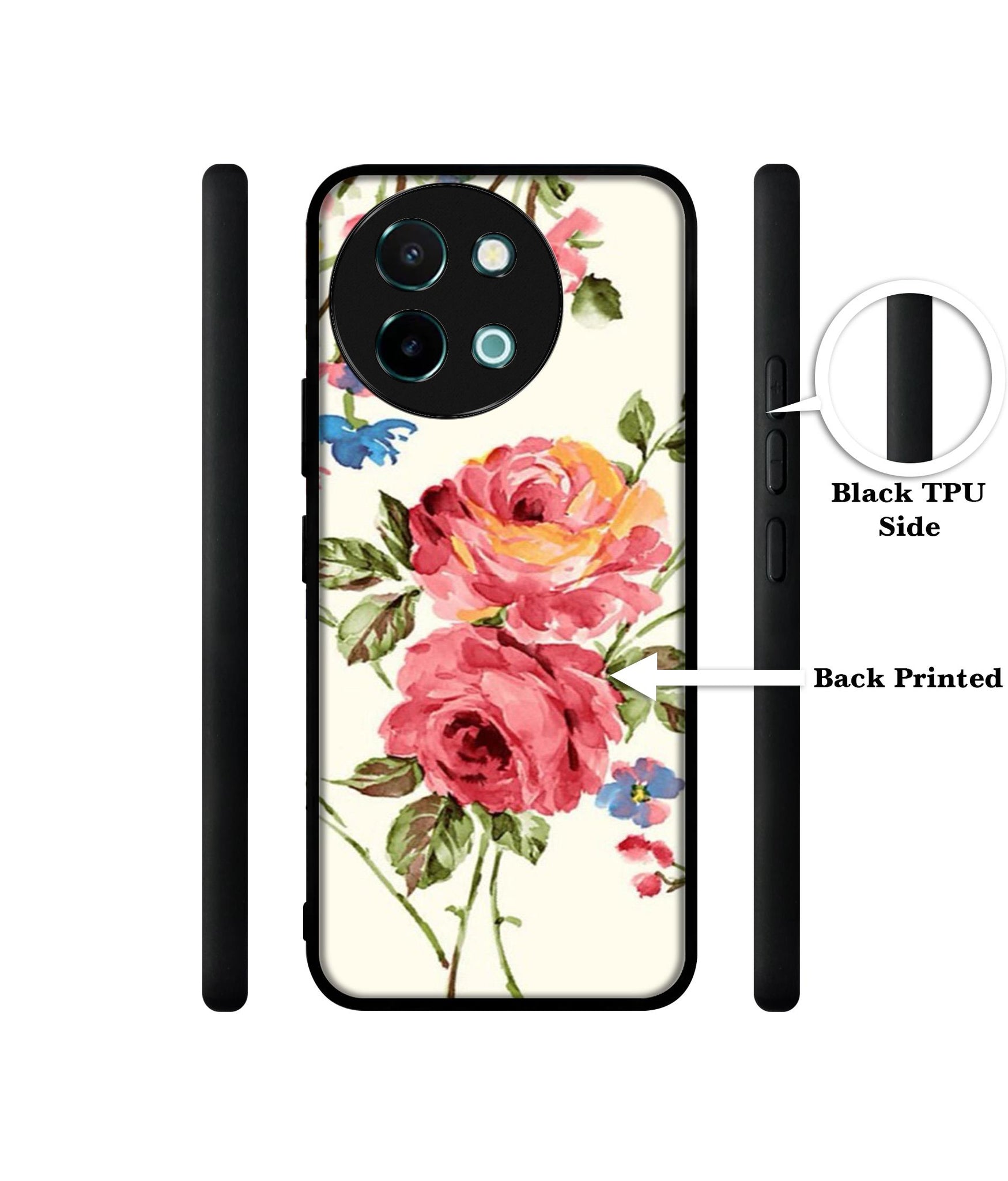 Vintage Painting Flower Design Designer 2D Printed Back Case Cover for Vivo Y38 5G / Y58 5G