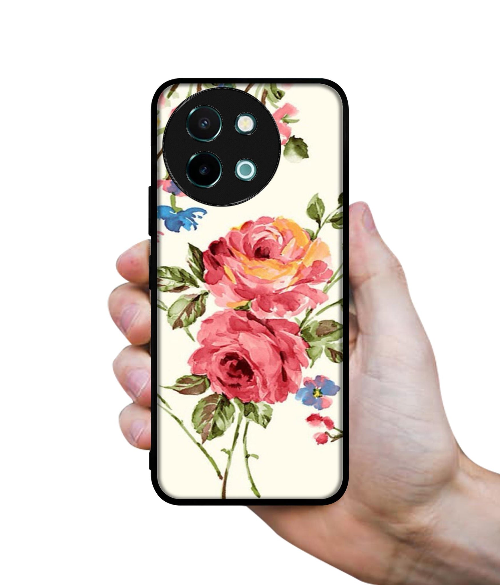 Vintage Painting Flower Design Designer 2D Printed Back Case Cover for Vivo Y38 5G / Y58 5G