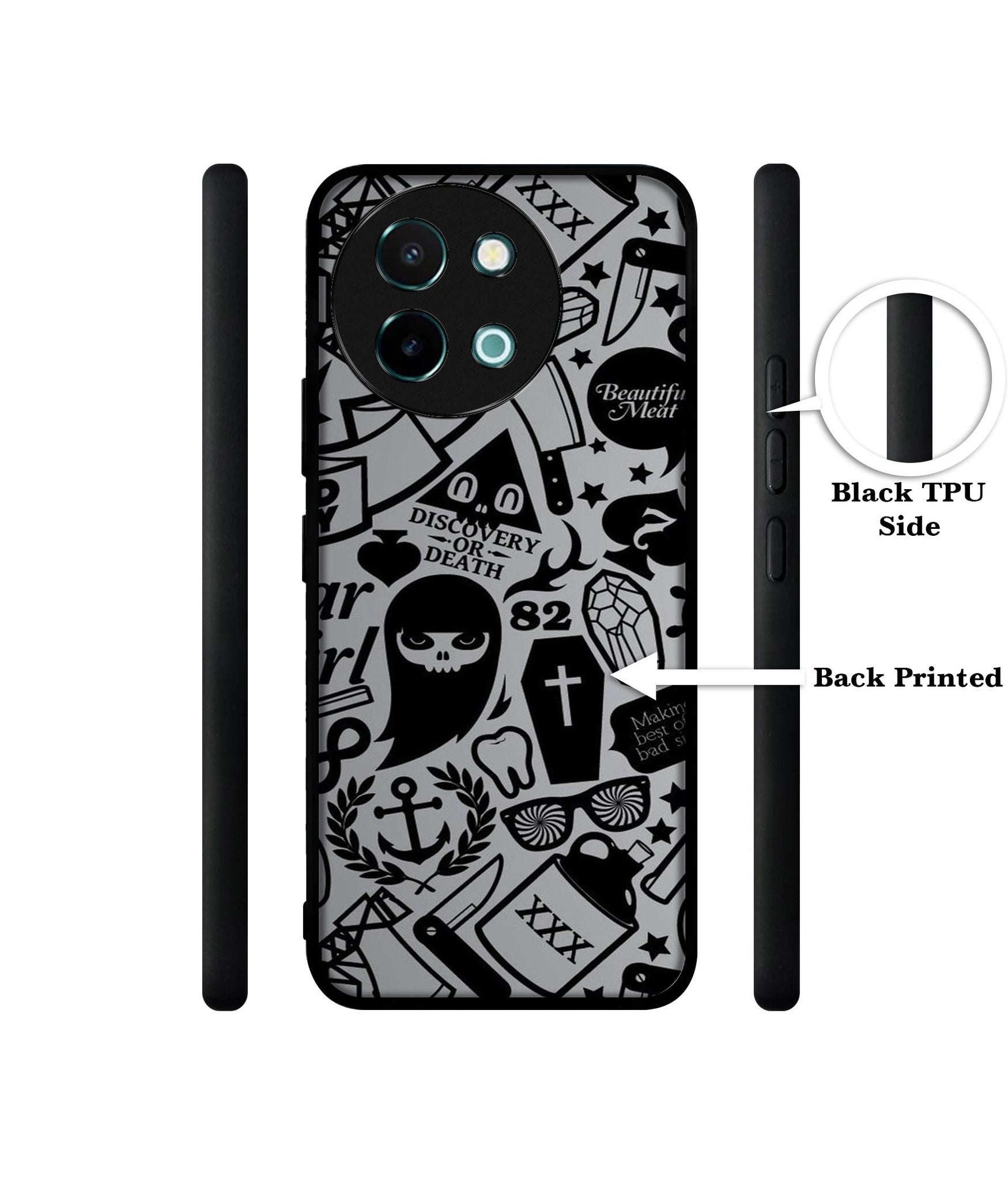Discover Or Death Design Designer 2D Printed Back Case Cover for Vivo Y38 5G / Y58 5G