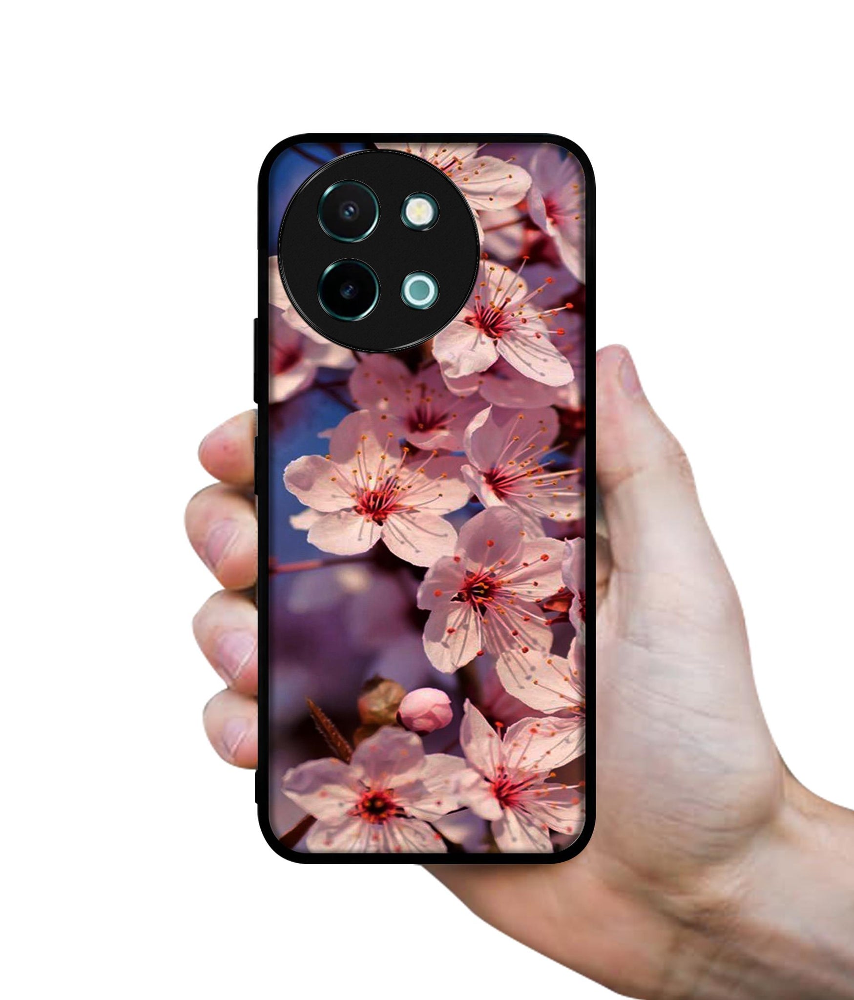 Pink Flowers Pattern Design Designer 2D Printed Back Case Cover for Vivo Y38 5G / Y58 5G