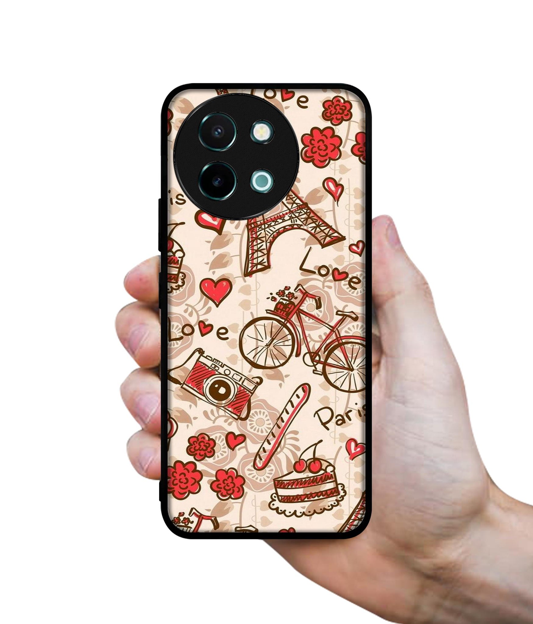 Vintage Paris Design Designer 2D Printed Back Case Cover for Vivo Y38 5G / Y58 5G