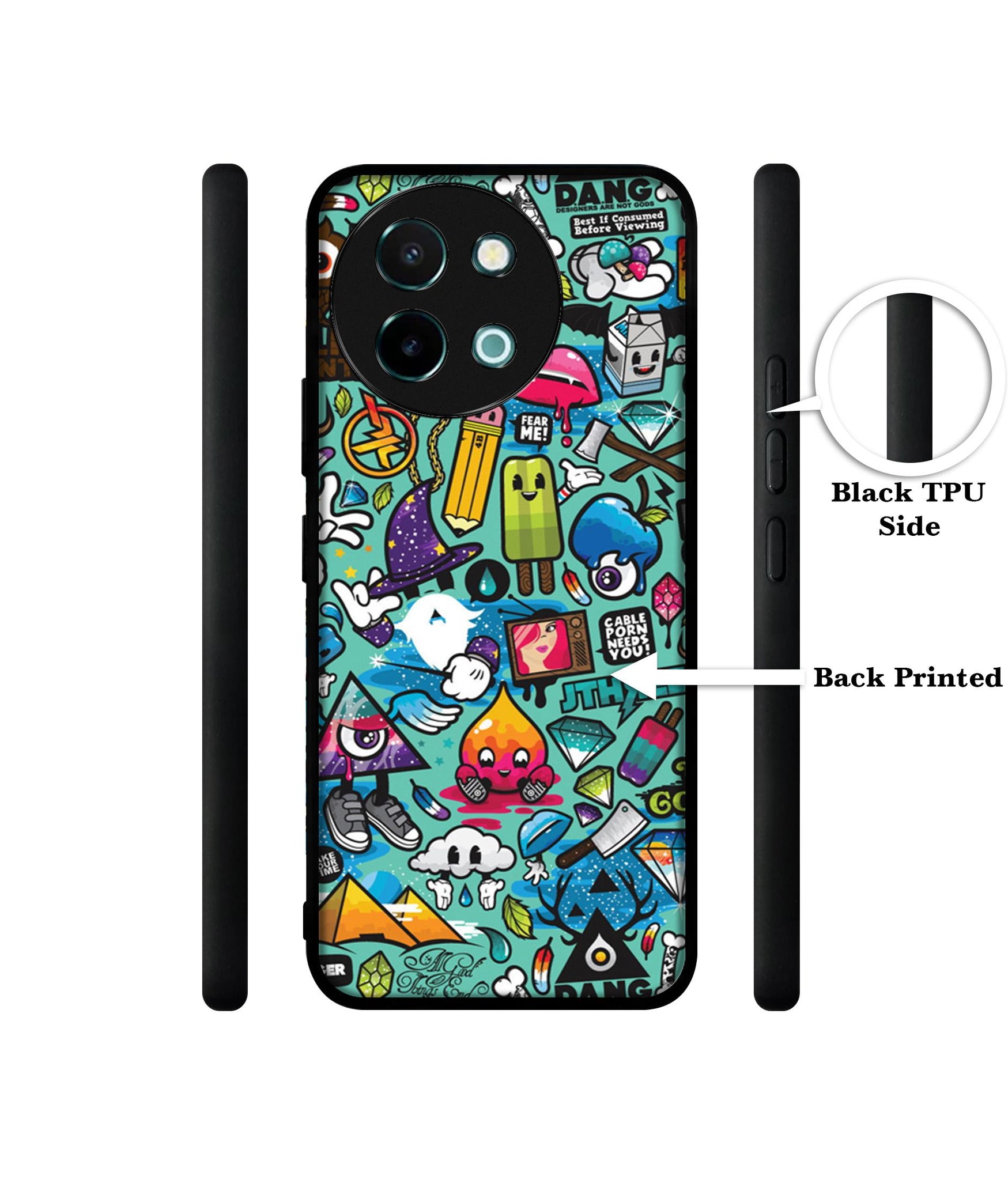 Crazy Design Designer 2D Printed Back Case Cover for Vivo Y38 5G / Y58 5G