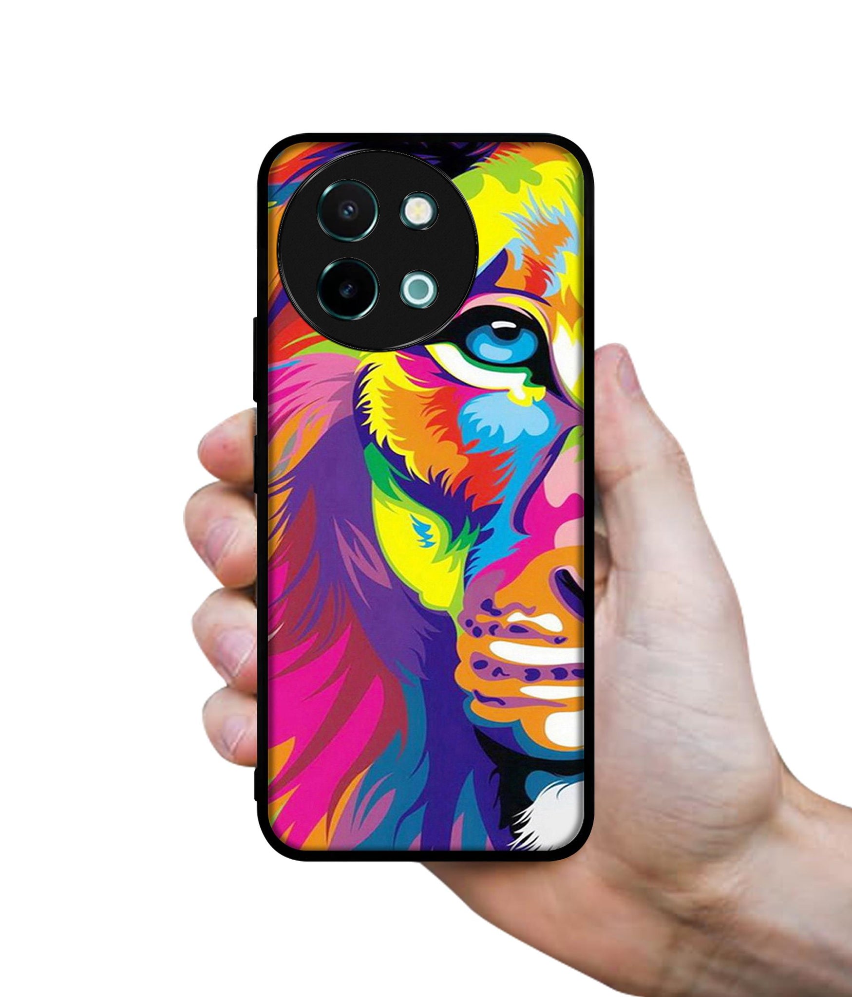 Lion Design Designer 2D Printed Back Case Cover for Vivo Y38 5G / Y58 5G