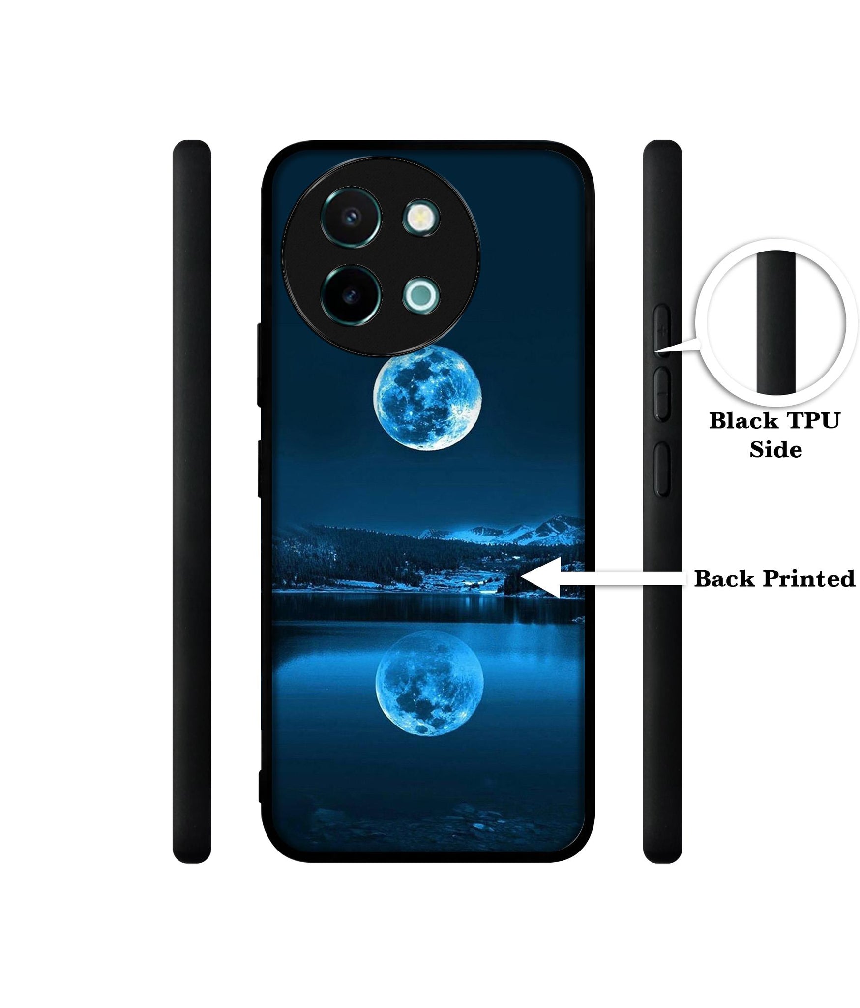 Moon Pattern Print Design Designer 2D Printed Back Case Cover for Vivo Y38 5G / Y58 5G