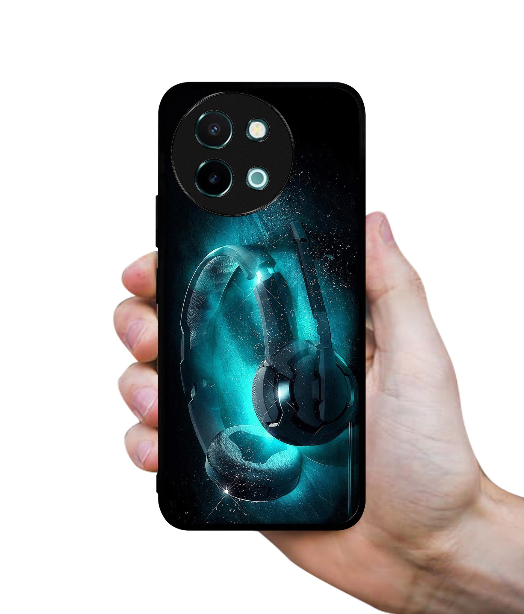 Cool Headphone Design Designer 2D Printed Back Case Cover for Vivo Y38 5G / Y58 5G