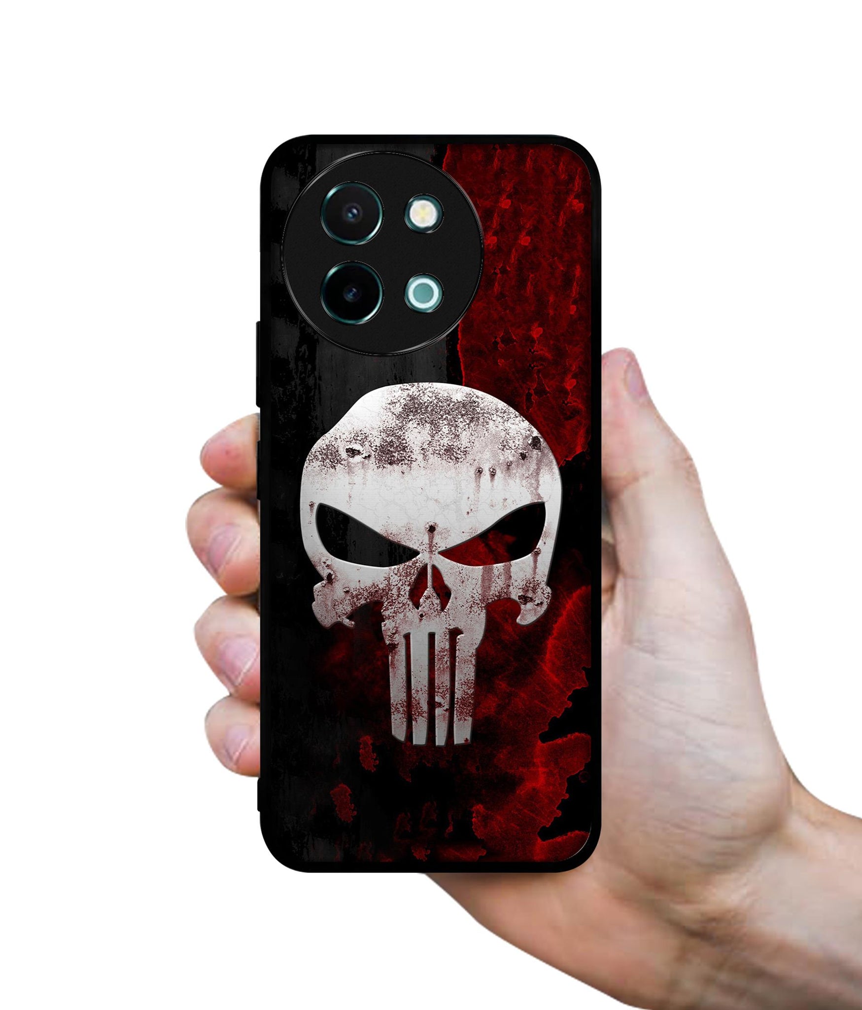 Punisher Skull Design Designer 2D Printed Back Case Cover for Vivo Y38 5G / Y58 5G